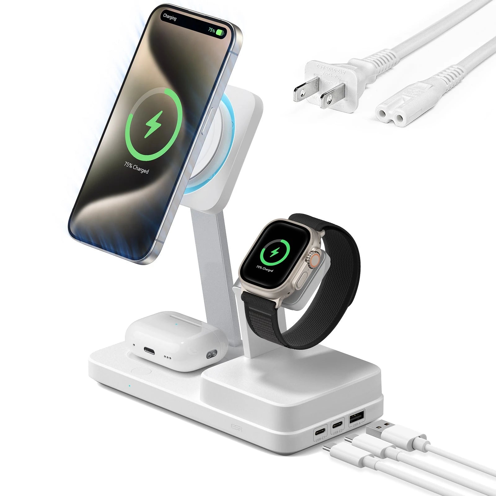 Belkin Station de recharge 3-en-1 avec MagSafe Boost Charge Pro 15W (Noir) - Chargeur téléphone Belkin Station de recharge 3-en-1 avec MagSafe Boost Charge Pro 15W (Noir) - Chargeur téléphone