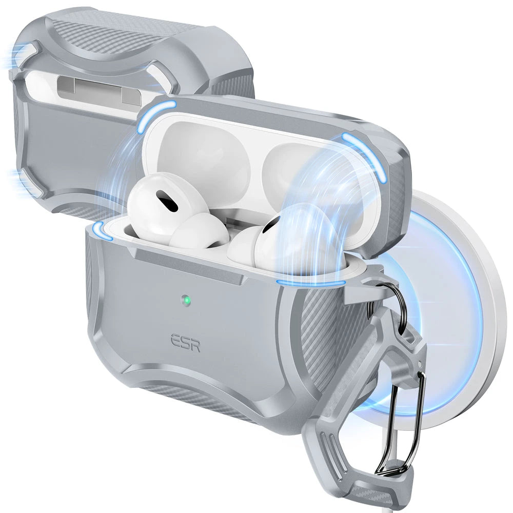 Gray Budget AirPods Pro 3 Case Durable MagSafe Compatible ESR Cyber gray-budget-airpods-pro-3-case-durable-magsafe-compatible-esr-cyber
