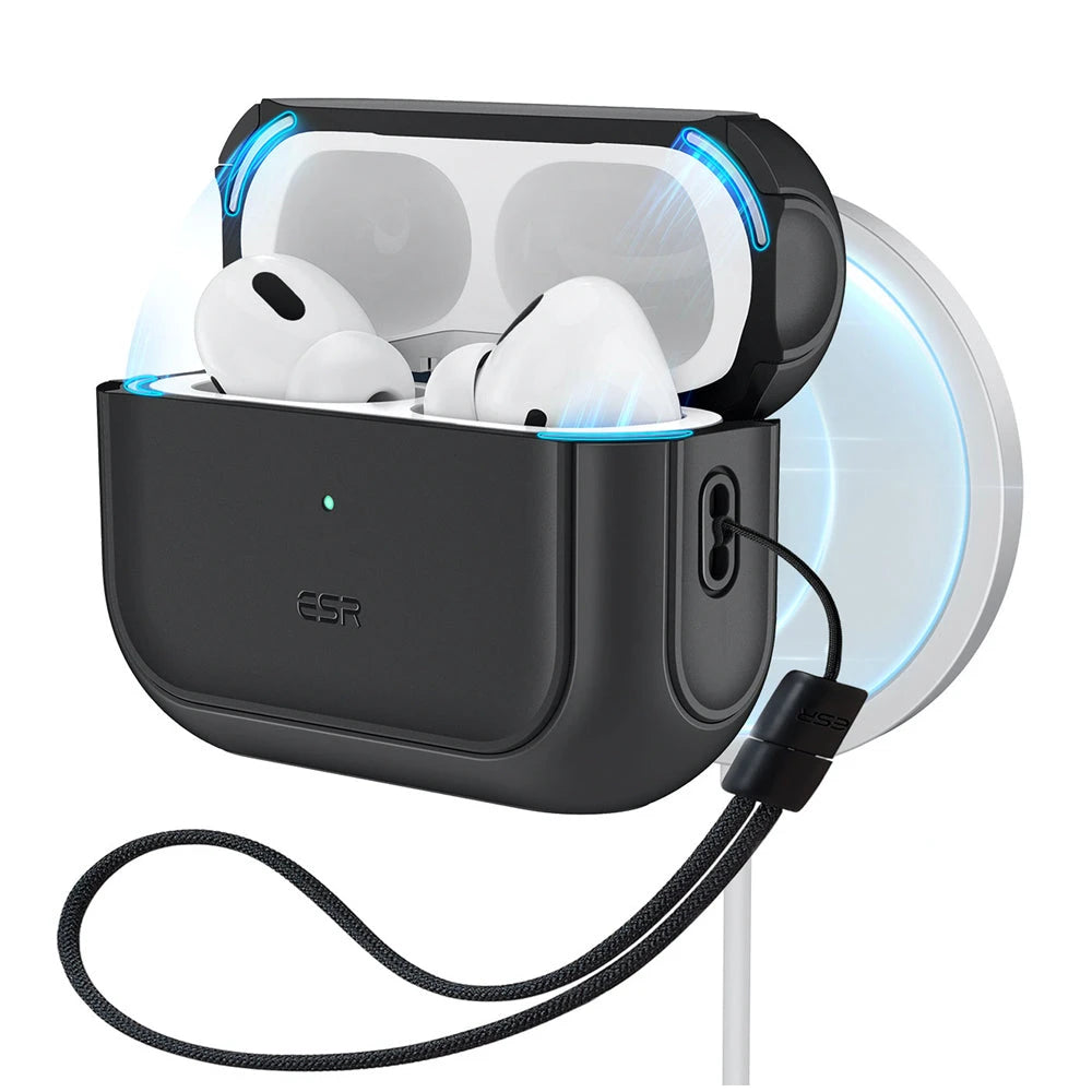 Schwarz AirPods Pro 3 Hülle–Stoßfest & MagSafe-kompatibel|ESR Orbit Hybrid