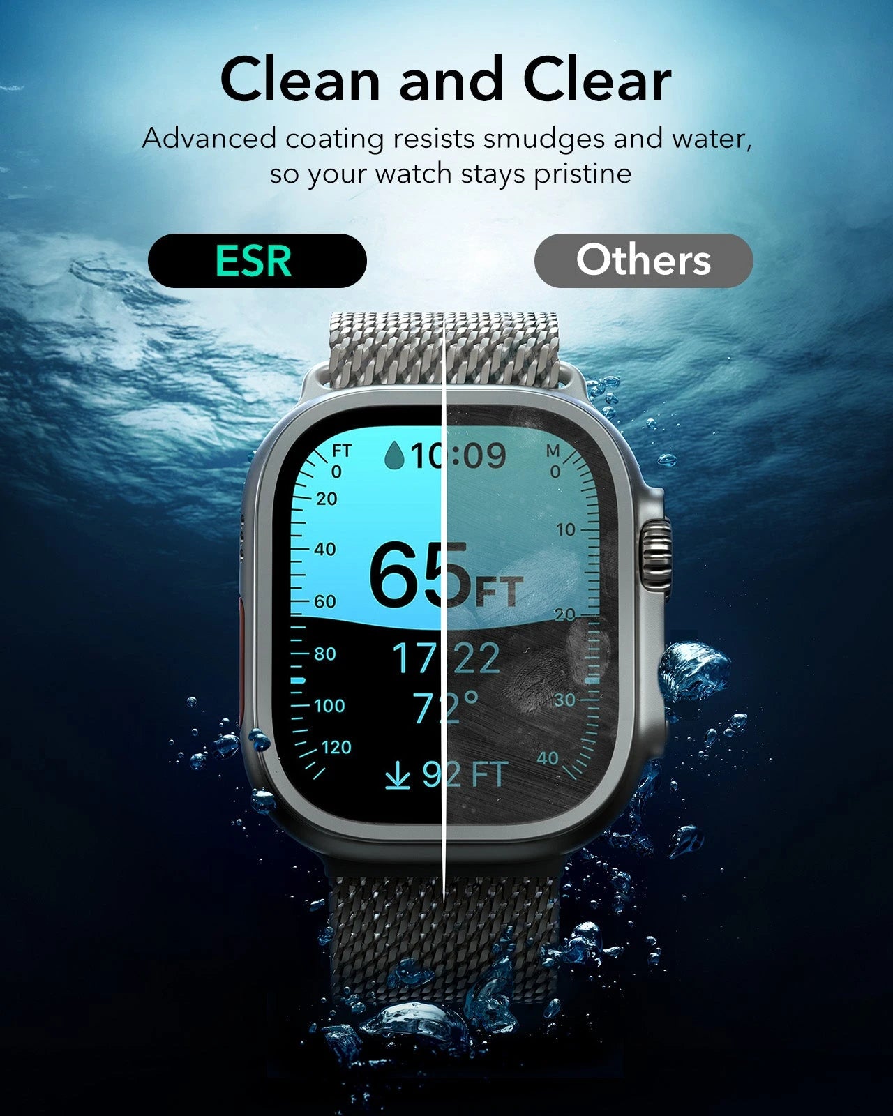 ESR Apple Watch Ultra 3 2025 Screen Protector Titanium Clean and Clear