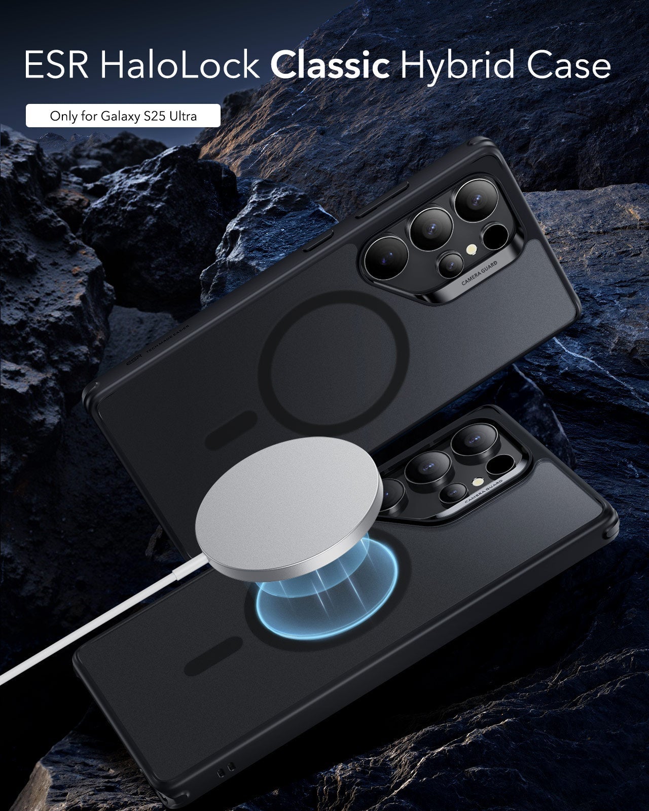 Galaxy S25 Ultra HaloLock Classic Hybrid Case - Frosted Black ESR ESR