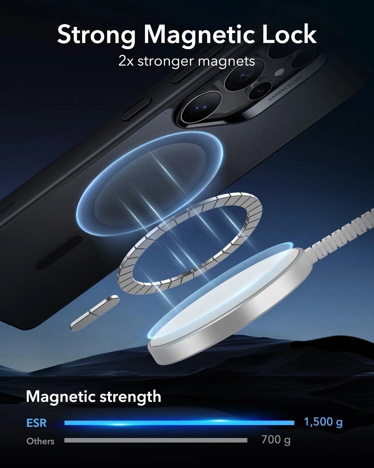 Galaxy S25 Ultra HaloLock Classic Hybrid Case - Frosted Black ESR ESR