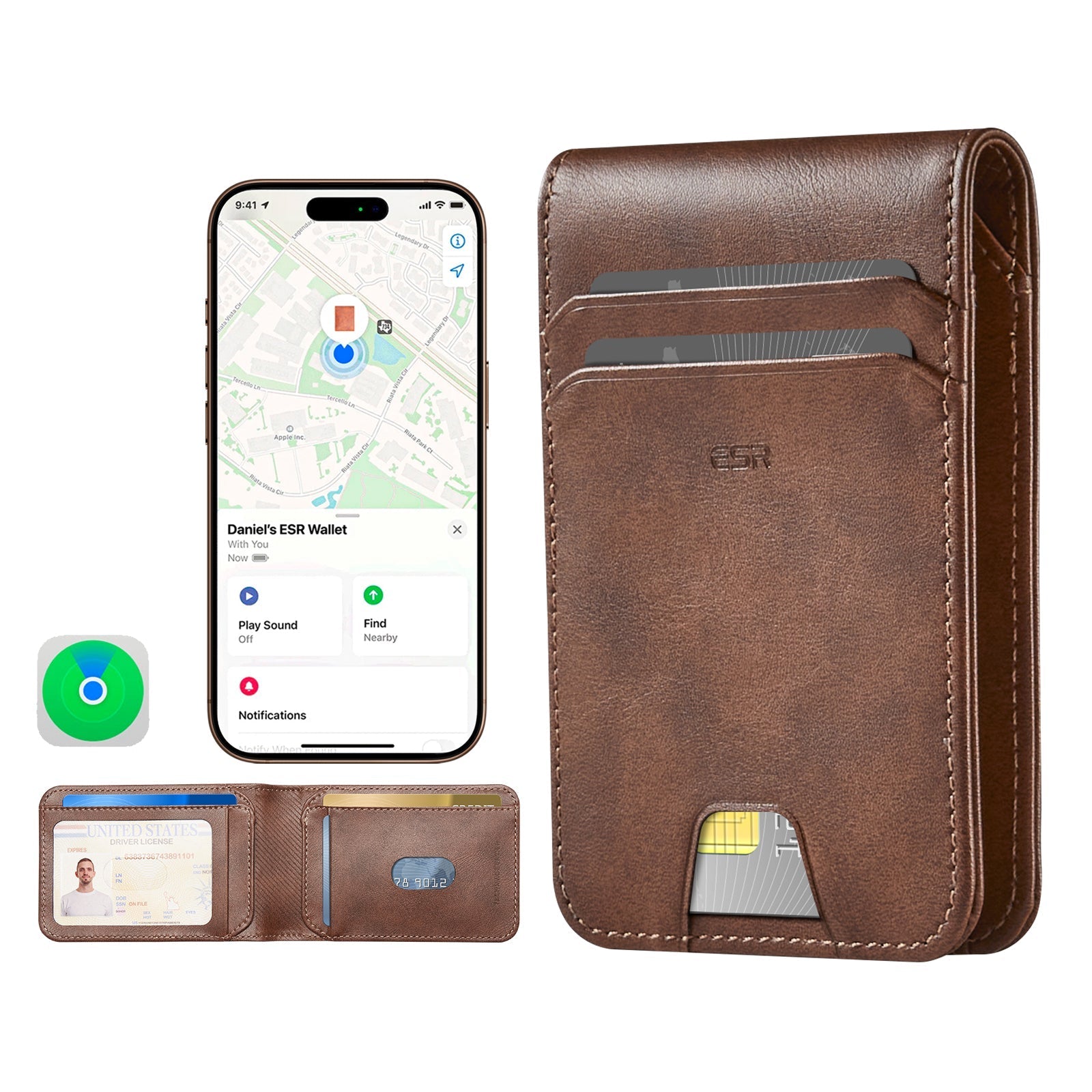 Geo Card Holder - Aged Leather ESR ESR
