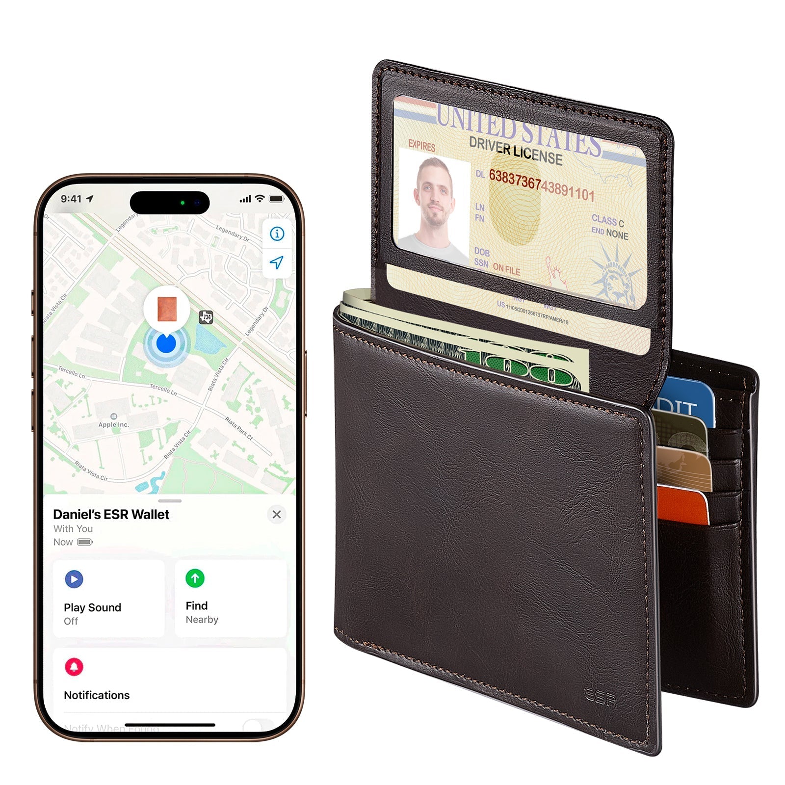 Geo Wallet with Find My - Cocoa ESR ESR