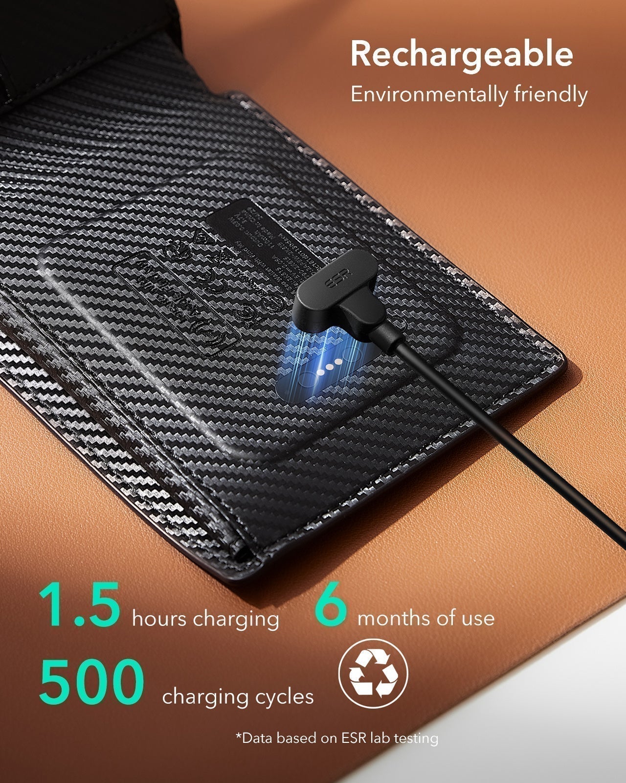 Geo Wallet with Find My - Black Carbon Fiber ESR ESR