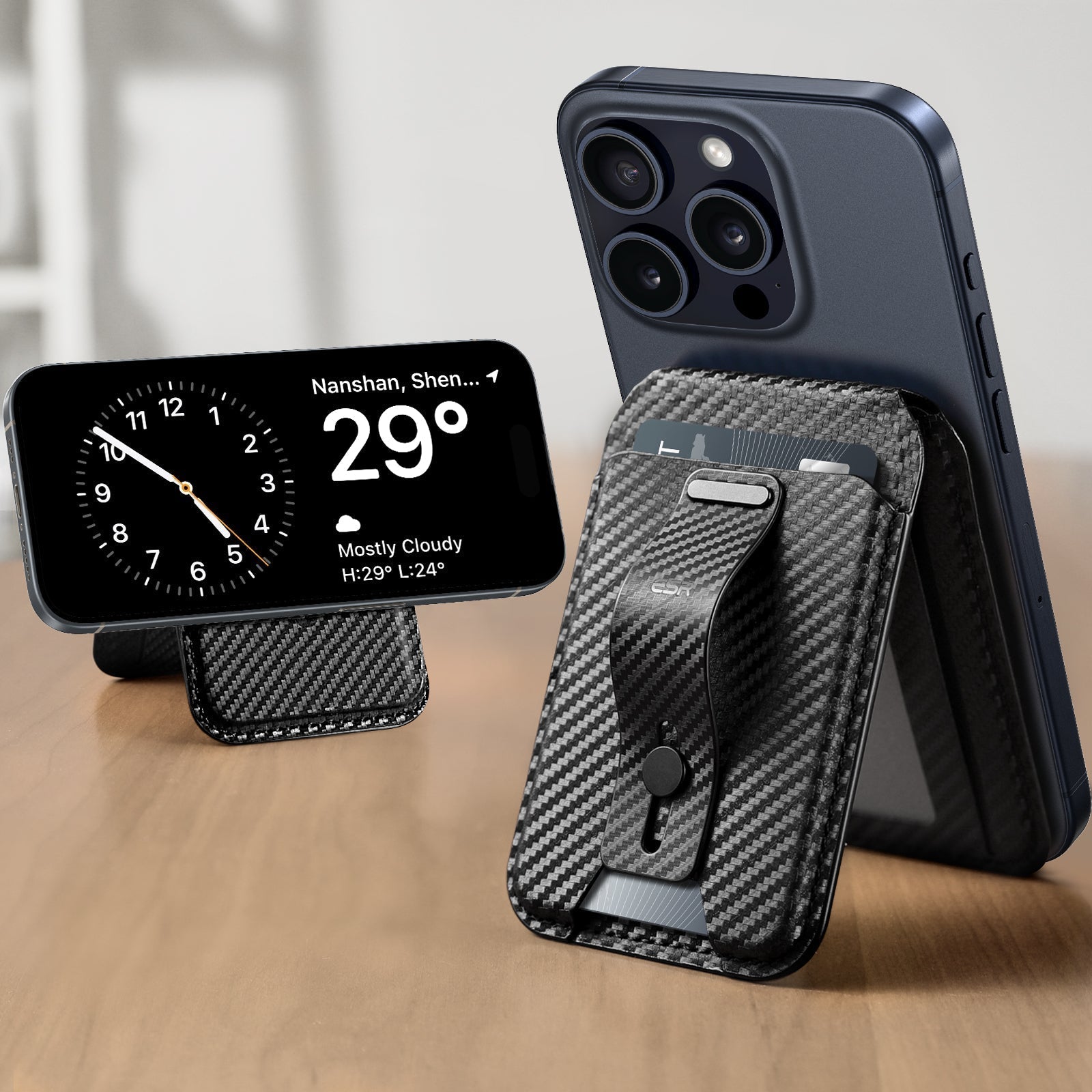 Grip Wallet Stand (HaloLock) - Black Carbon Fiber Grip Wallet Stand (HaloLock) - Black Carbon Fiber