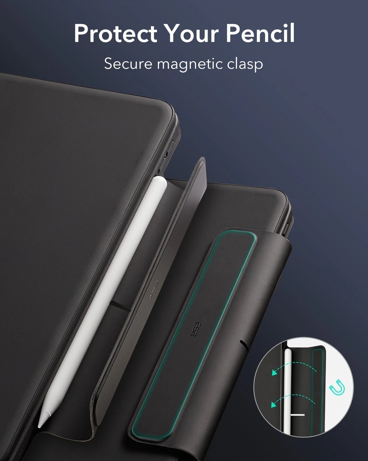 iPad Air 13“ (2025) Magnetische Rebound Tastatur Hülle 360 Schutz Paper Feel Bündel - DE Layout -Schwarz ESR ESR