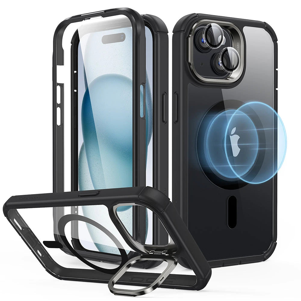 iPhone 15 Plus Armor Tough Case with Stash Stand (HaloLock) iPhone 15 Plus Armor Tough Case with Stash Stand (HaloLock)