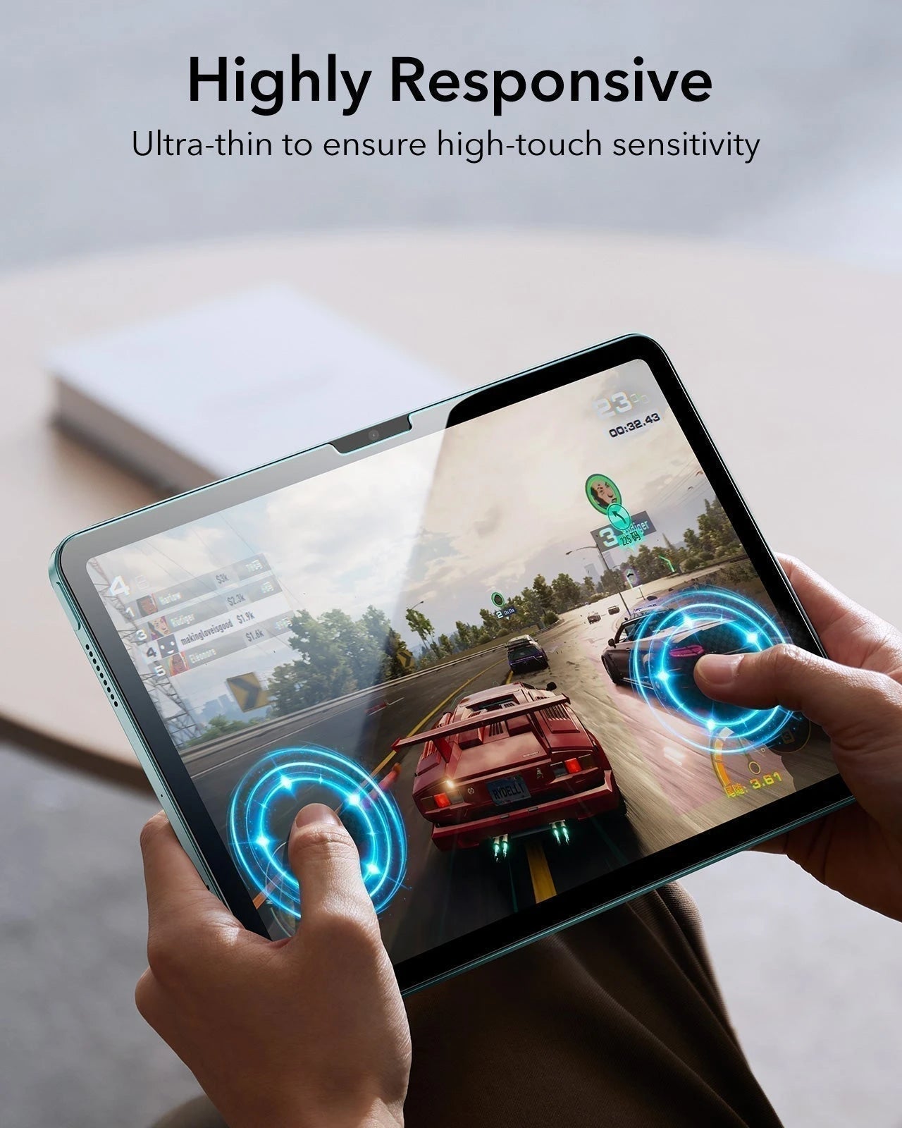 iPad Air 11“ (2025) Magnetische Rebound Tastatur Hülle 360 Schutz Paper Feel Bündel-DE layout-Black ESR ESR