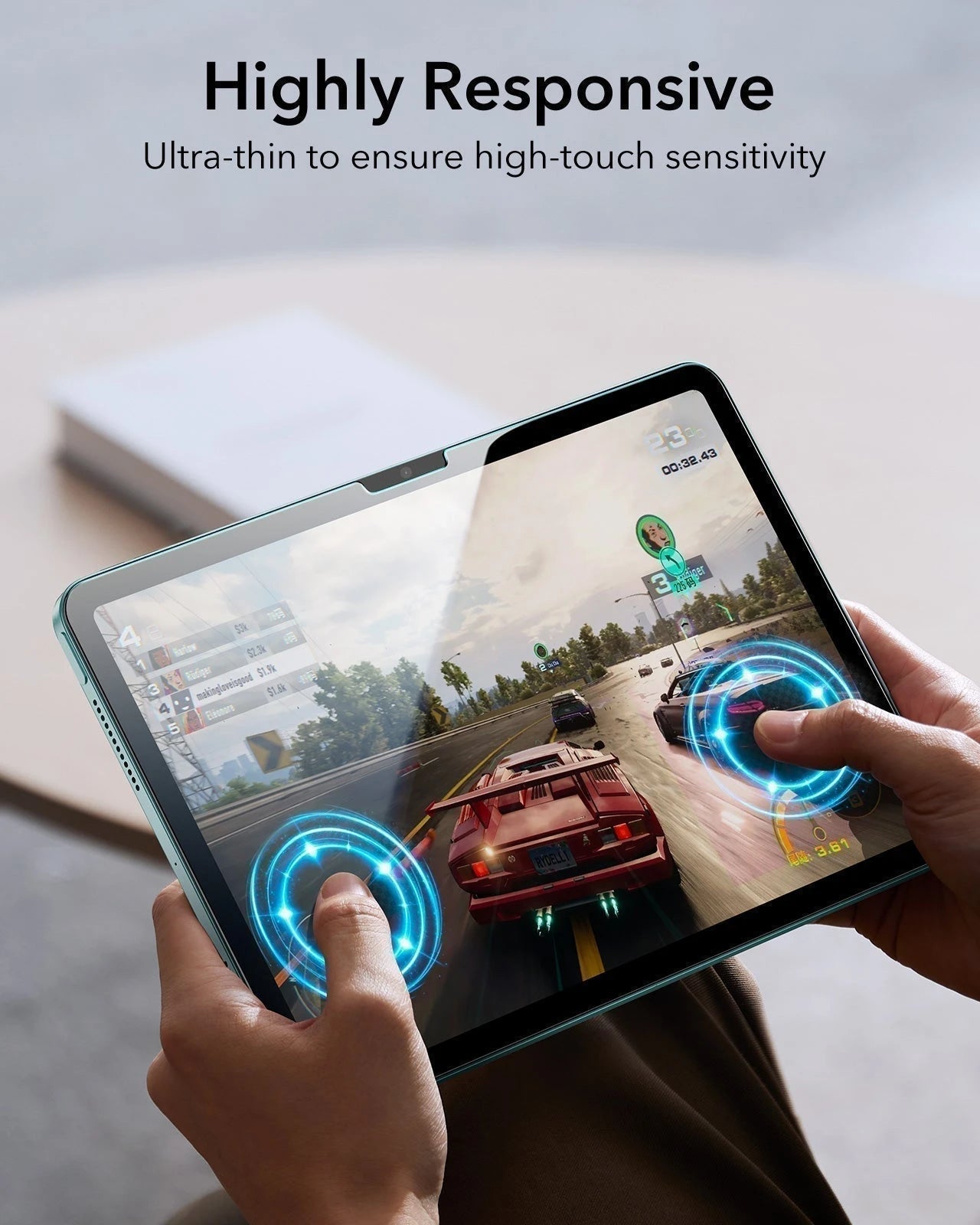 iPad Air 13“ (2025) Magnetische Rebound Tastatur Hülle 360 Schutz Paper Feel Bündel - DE Layout -Schwarz ESR ESR