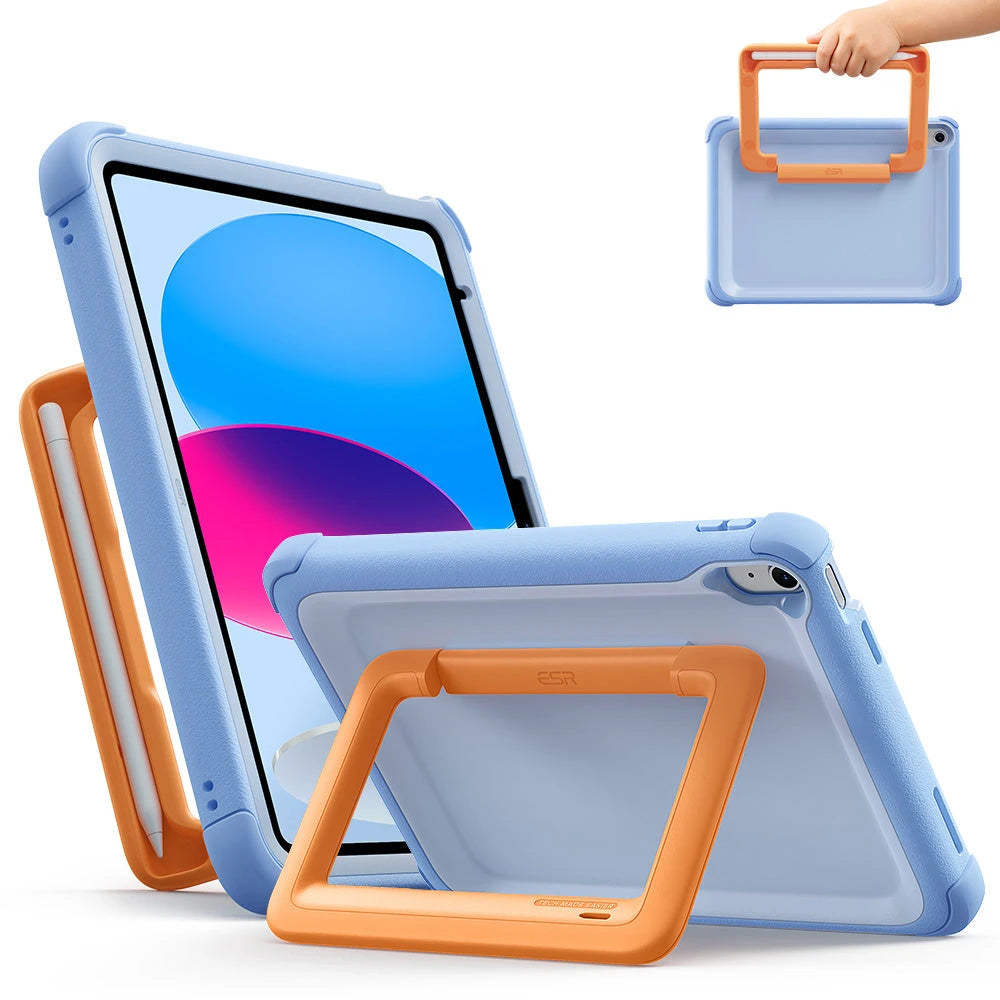 Sky Blue ESR iPad A16 Bounce Kids Case | Ergonomic Easy-Grip Handle