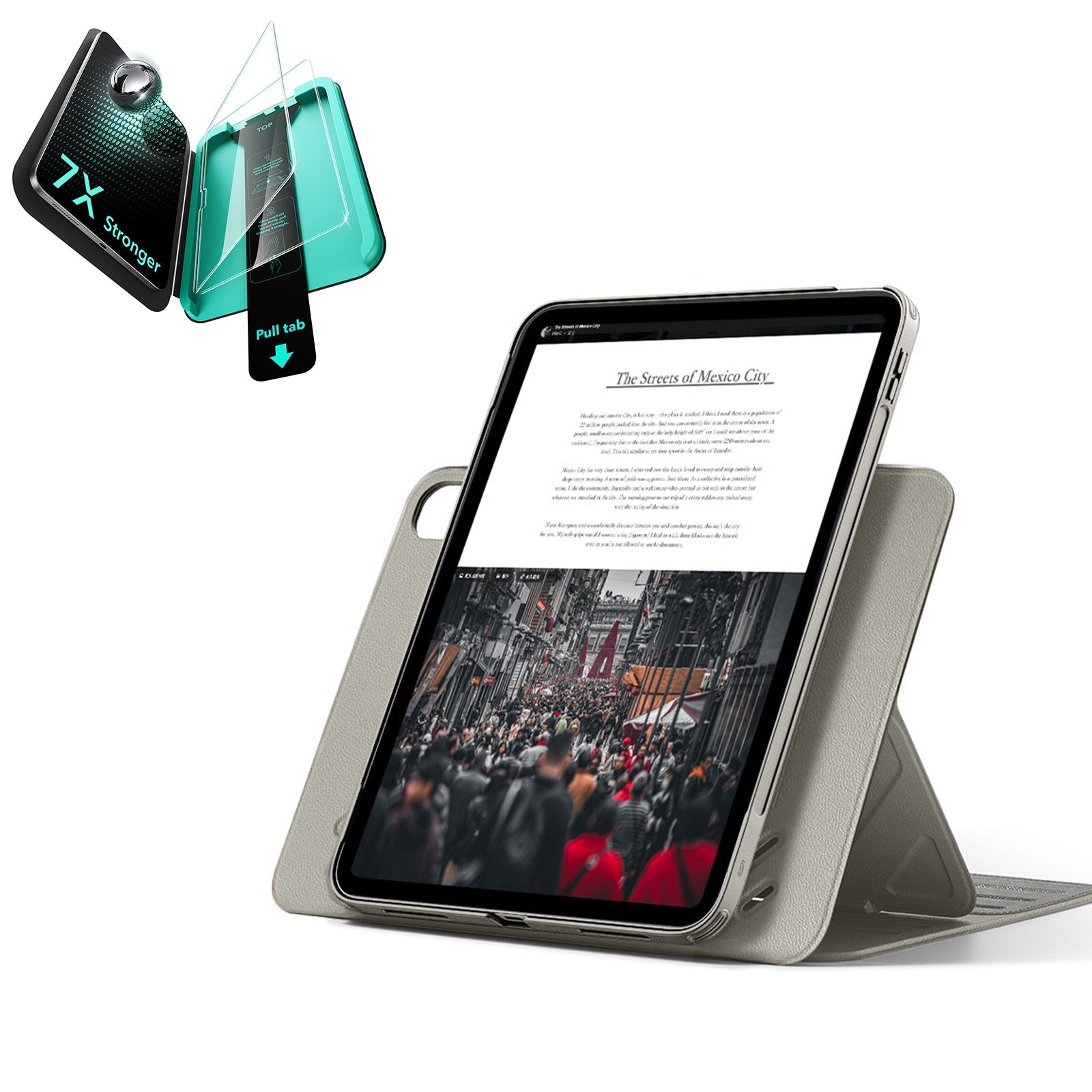 iPad A16 256GB シルバー 第11世代 + ESRアクセサリー Titanium Magnetic iPad A16 Stand Case & Armorite Protection | ESR