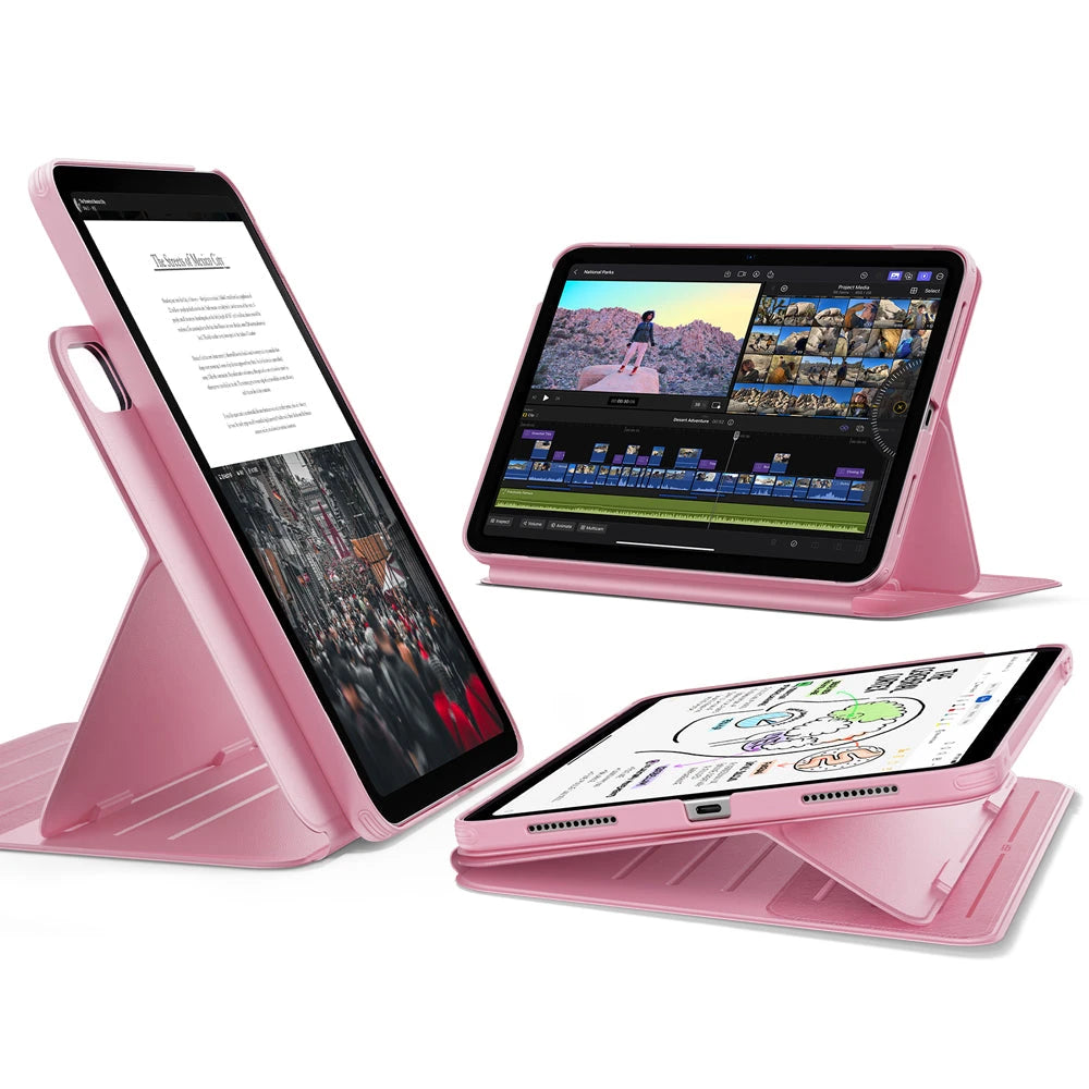 Pink Shift Magnetic iPad Air 5th/4th Gen Cover with stylus holder