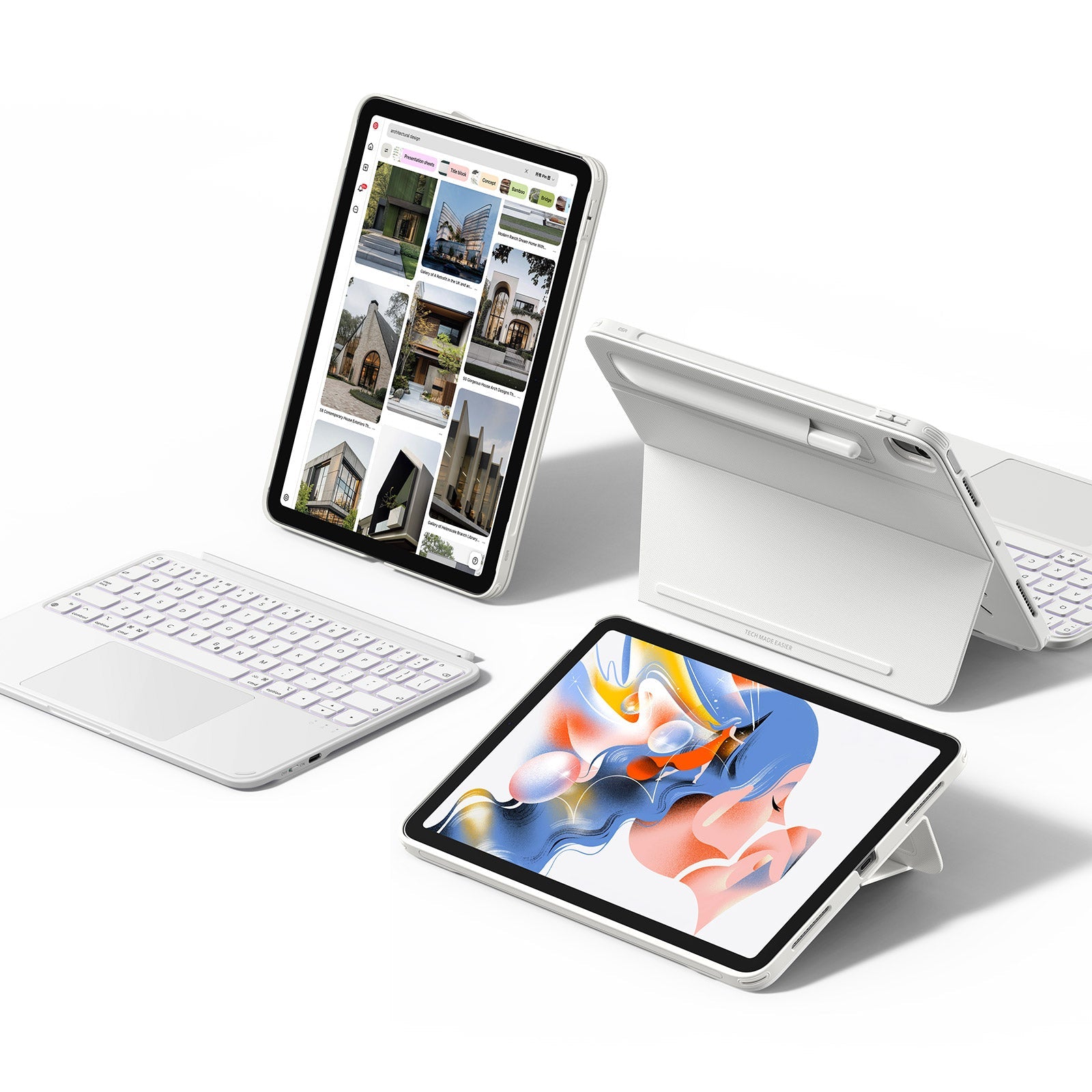 レ*イ様 ESR Keyboard Case SHIFT iPad Air 11 ESR White Shift Keyboard Case with Large Trackpad for iPad Air 11