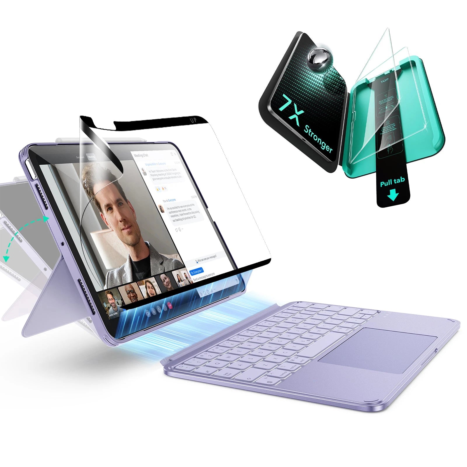 Purple iPad Air 11 (M4) Keyboard Case & Paper Texture Guard | ESR
