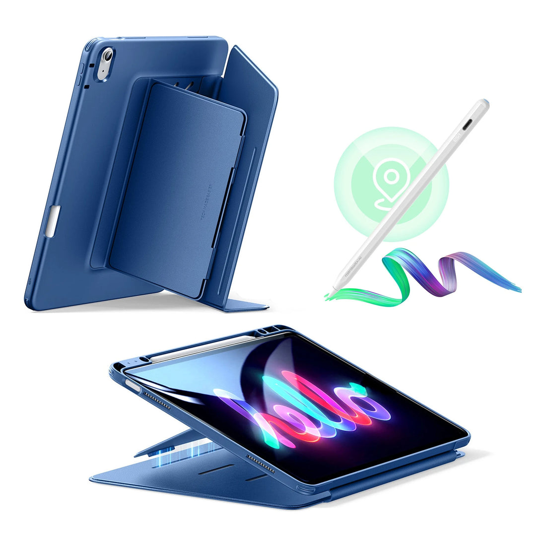 iPad Air 13" (M3) 2025 Bundle Flip Magnetic Case with Geo Digital Pencil - Navy Blue ESR ESR