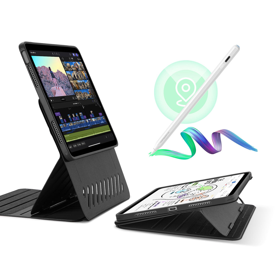 iPad Air 13" (M3) 2025 Bundle Shift Magnetic Case with Geo Digital Pencil - Black ESR ESR