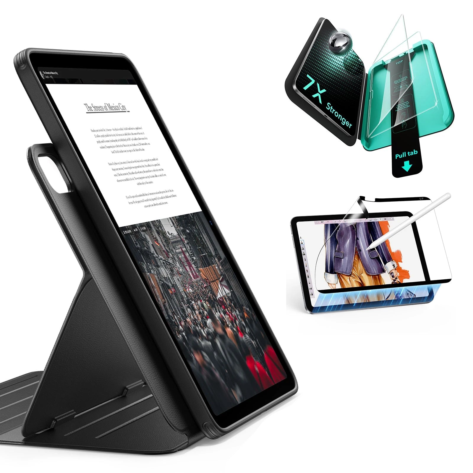 esr gear ipad case iPad Air 13" (M4) 2026 Bundle Shift Magnetic Case, Papel-Feel Magnetic & Armorite Protection