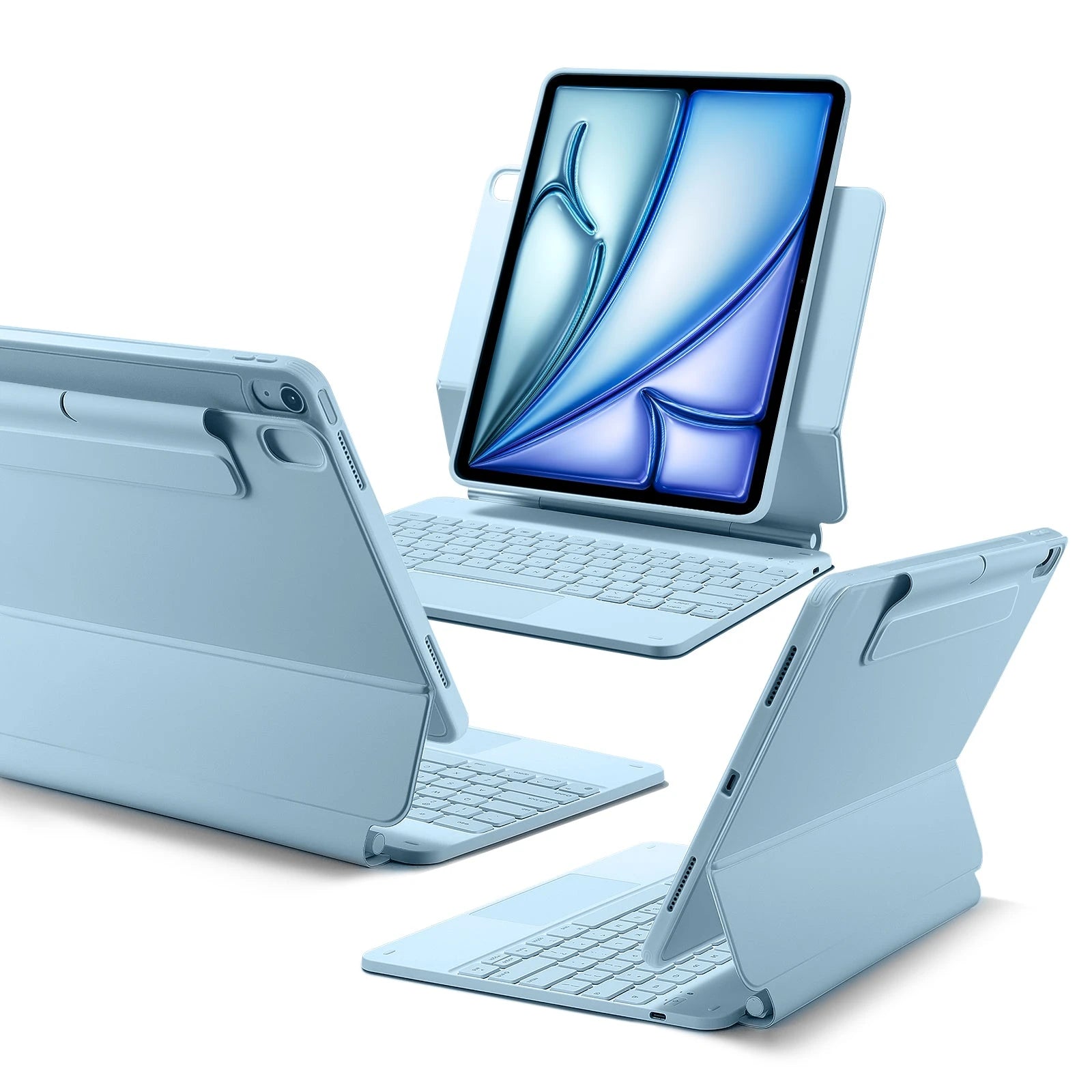 Blue iPad Air 13 (M4) Detachable Case and Wireless Keyboard | ESR 360