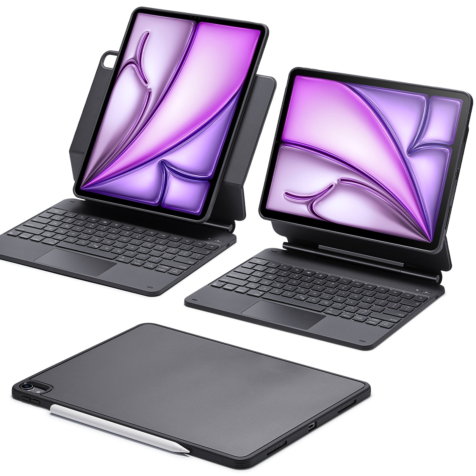 Black Rebound Folio Keyboard Case for iPad Air 13-inch (M4) 2026