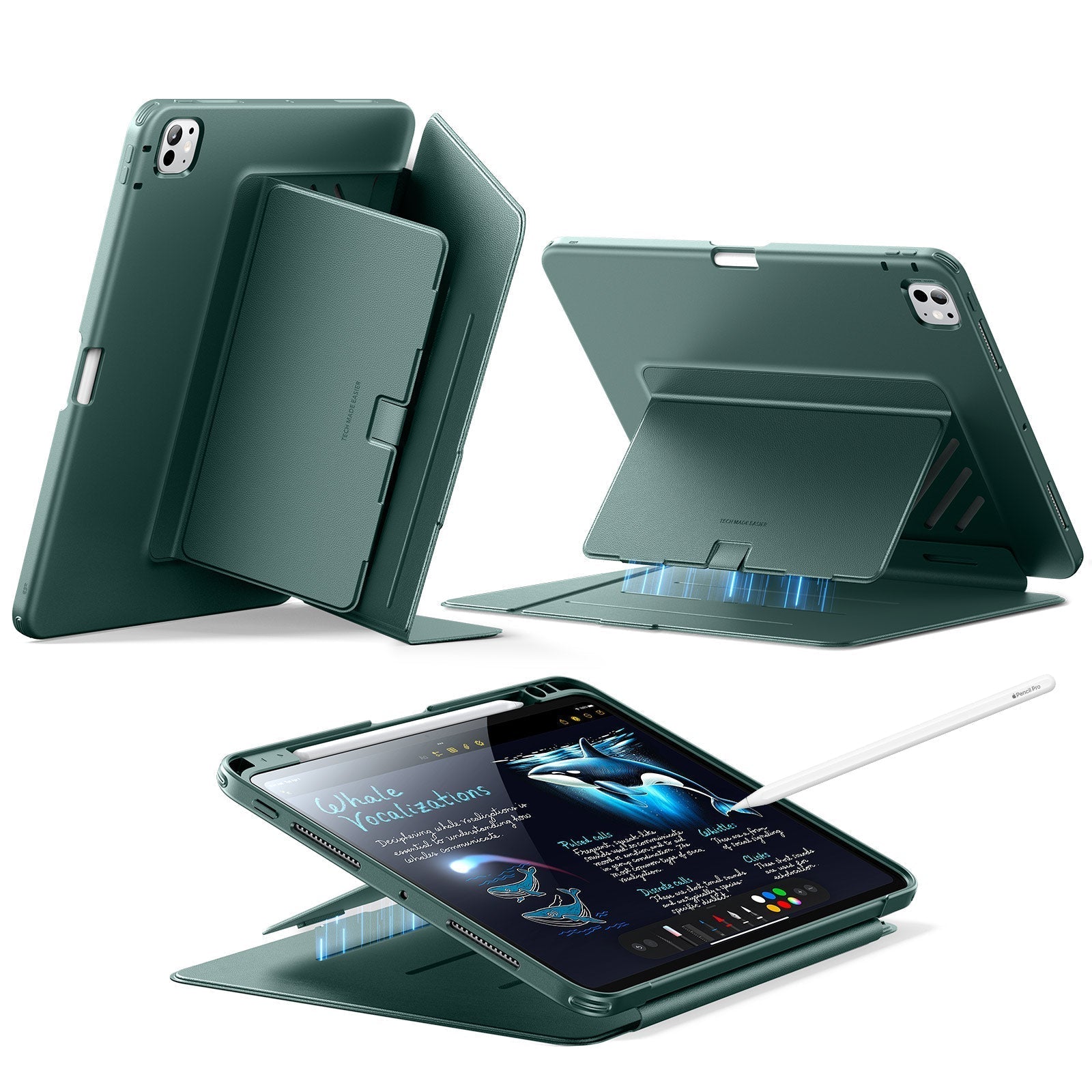 iPad ProM5 11インチ256GB Pencil Pro＆ケース付き Green iPad Pro 11-inch(M5,8th Gen) Flip Cover with Pencil slot | ESR