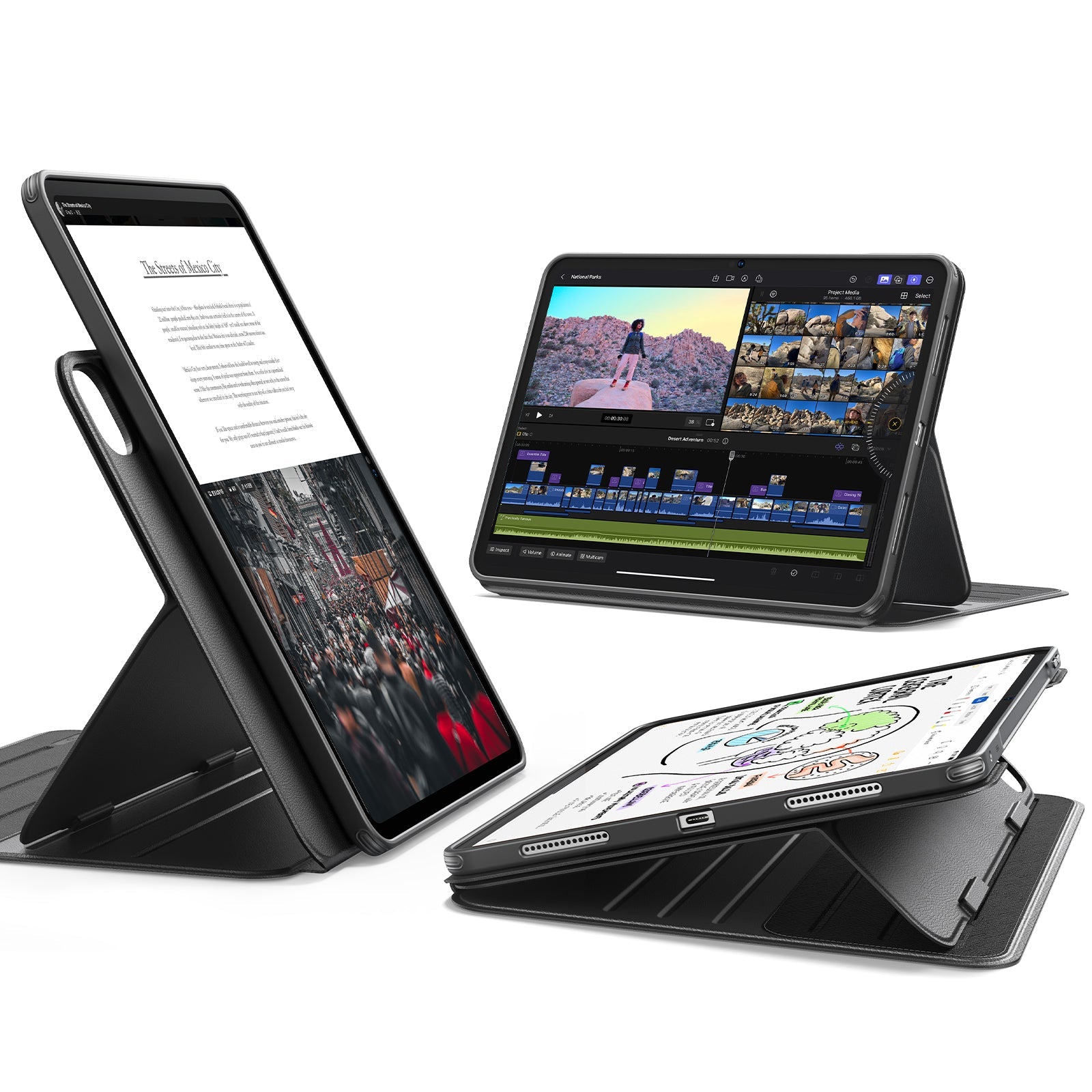 【大吉】 iPad Pro Black Magnetic iPad Case & Cover for Apple iPad Pro 13 (M5) | ESR