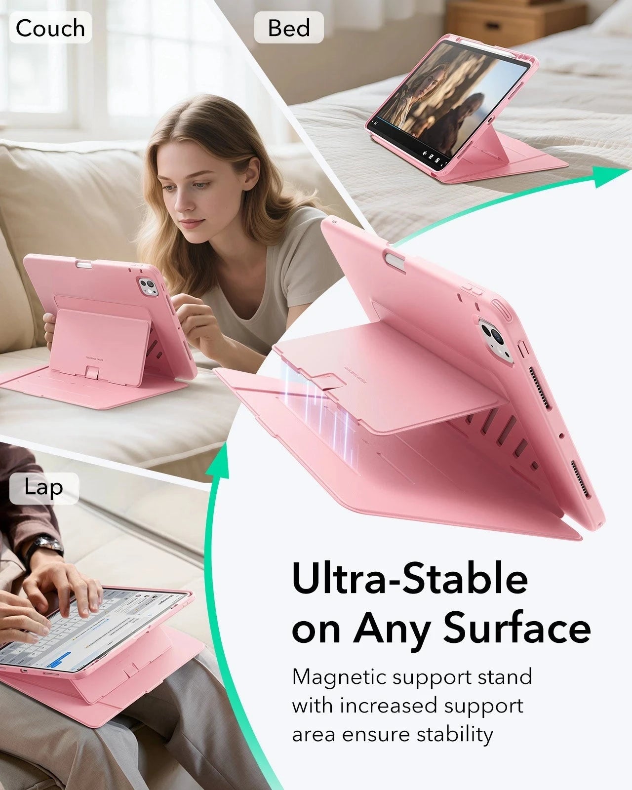 iPad Pro 13" (2024) Flip Magnetic Case with Pencil Holder - Pink ESR ESR