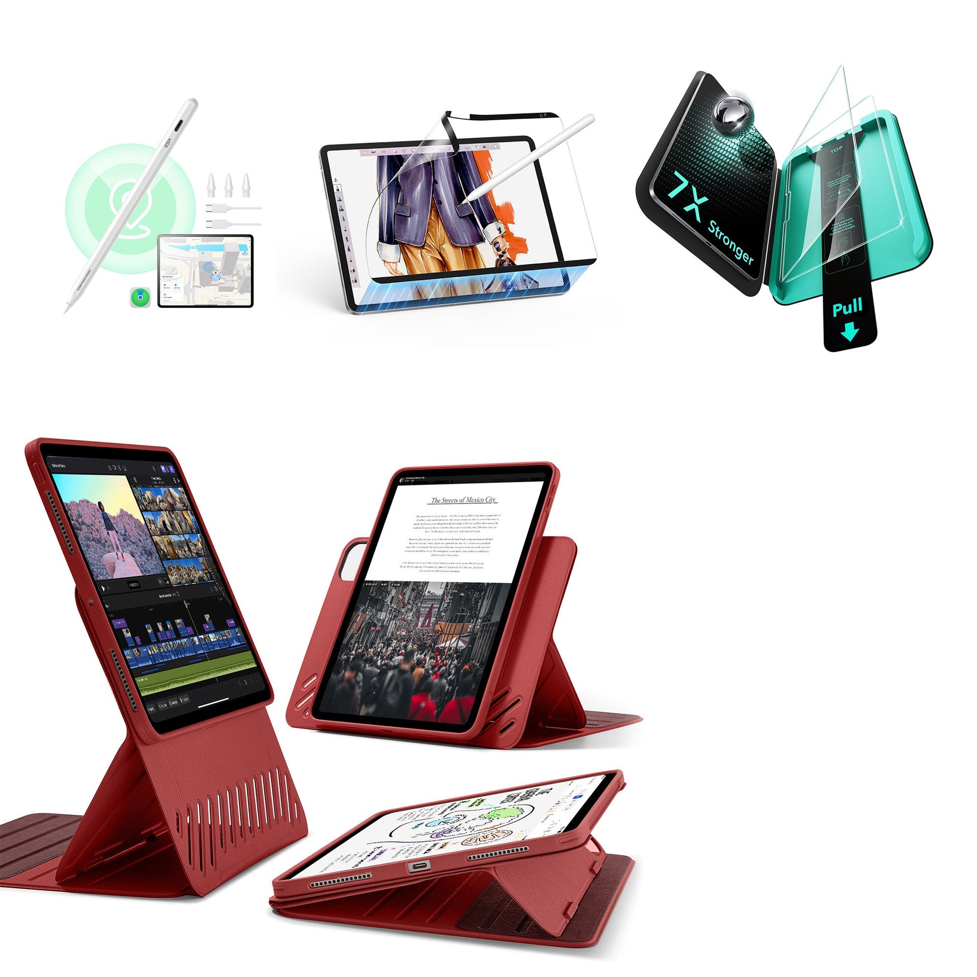 iPad Pro 13ʺ (2025) Shift Transformation with Digital Pencil Bundle - Red ESR ESR