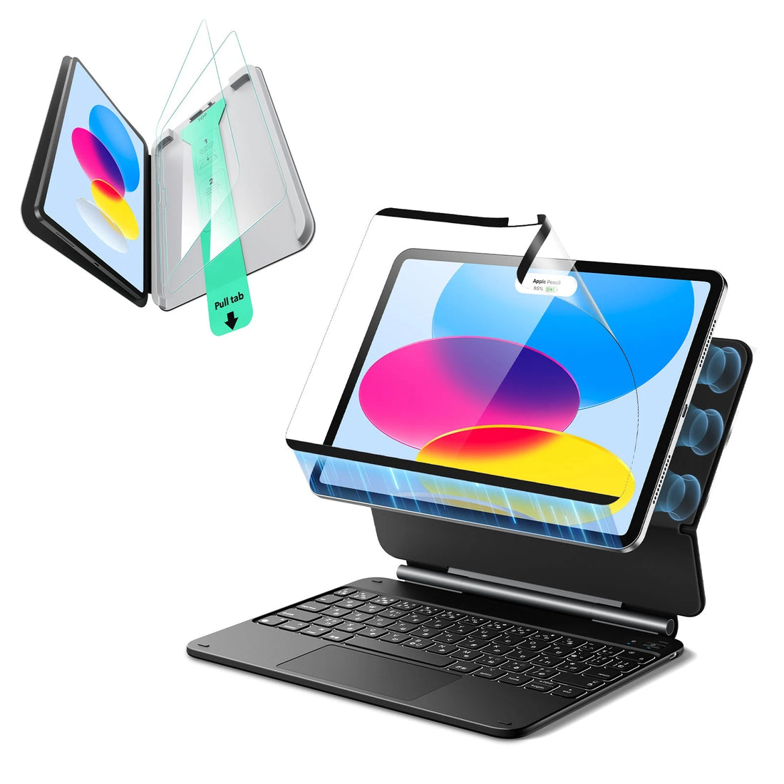 iPad 11" (A16, 2025) Rebound Magnetic Keyboard Case and Paper-Feel Screen Protector Bundle-UK Layout-Black ESR ESR