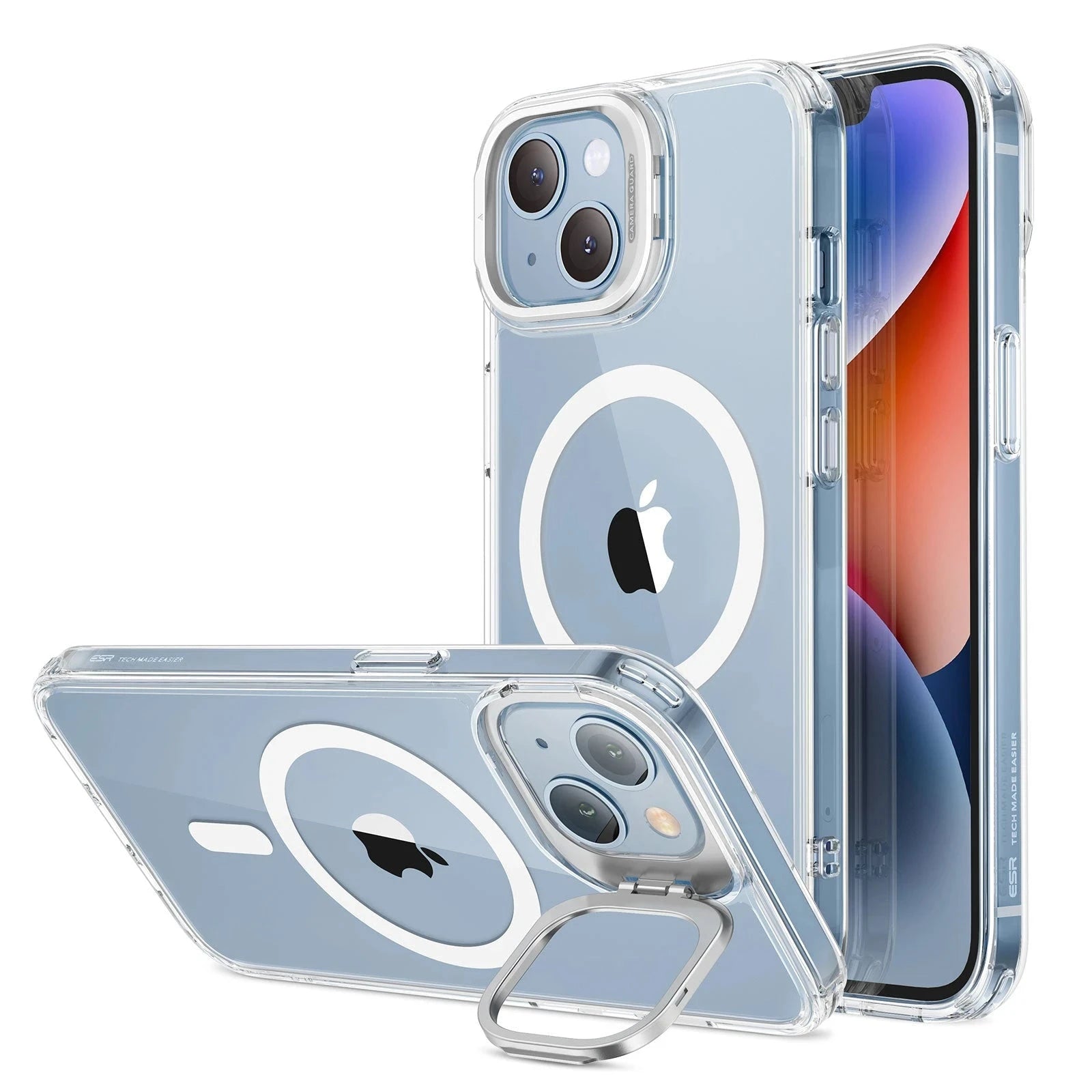 iPhone 14/13 Classic Hybrid Case with Stash Stand (HaloLock) - Clear iPhone 14/13 Classic Hybrid Case with Stash Stand (HaloLock) - Clear