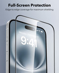 ESR iPhone 16 Tempered Glass Screen Protector full screen protection