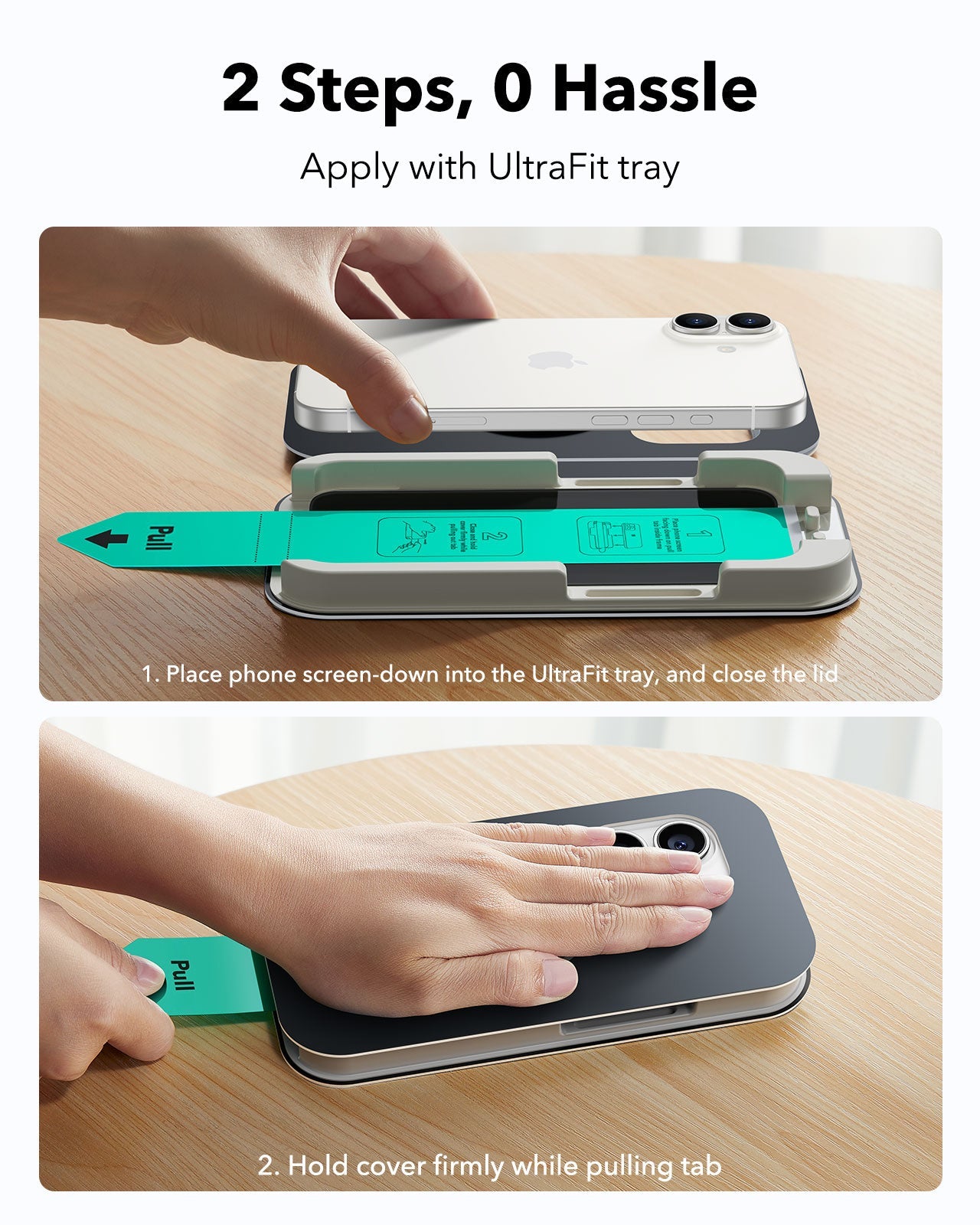 Best Privacy Screen Protector for iPhone 16 Plus ESR apply with ultrafit tray
