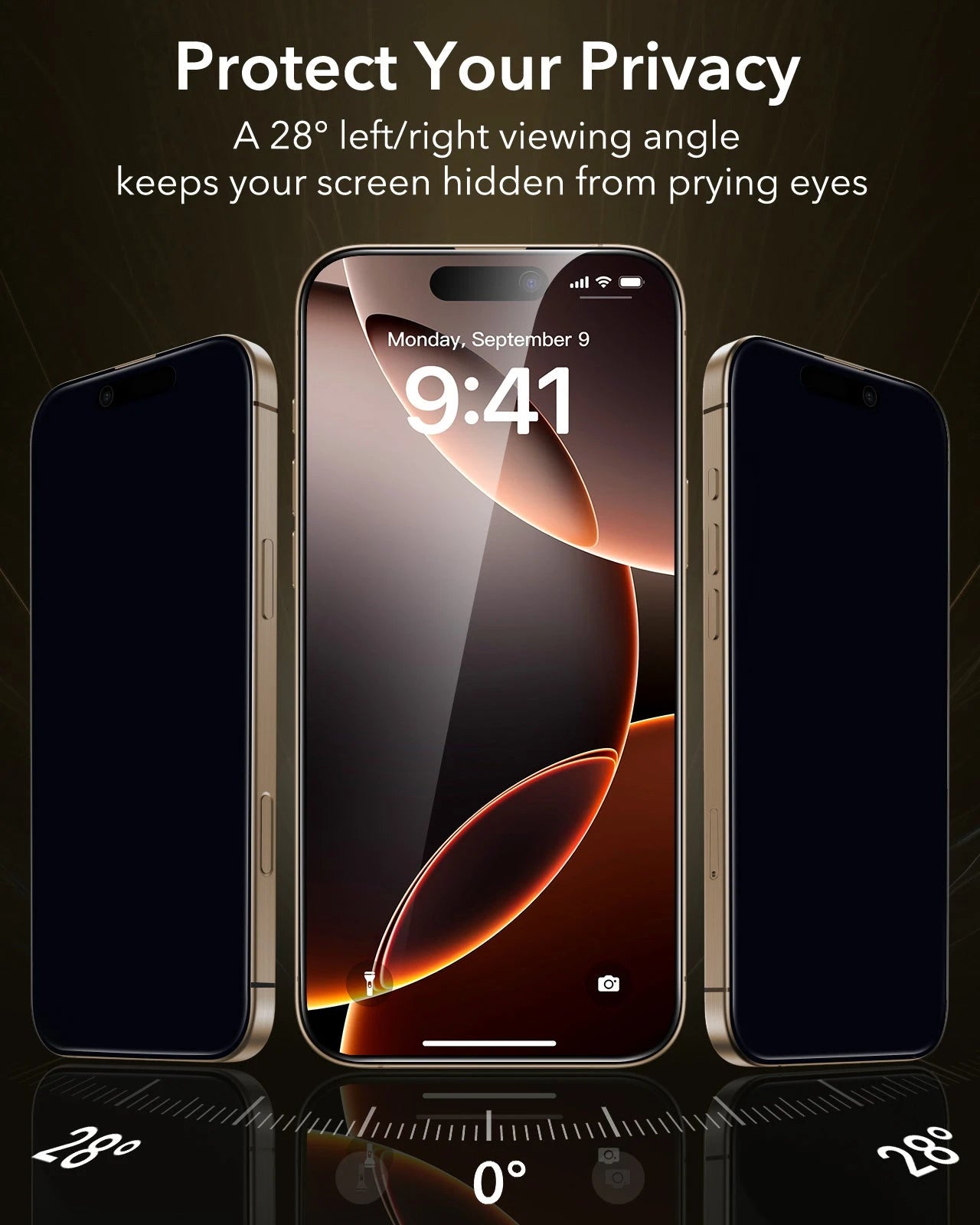 ESR Best iPhone 16 Pro Max Privacy Screen Protector with Corning Glass protect your privacy