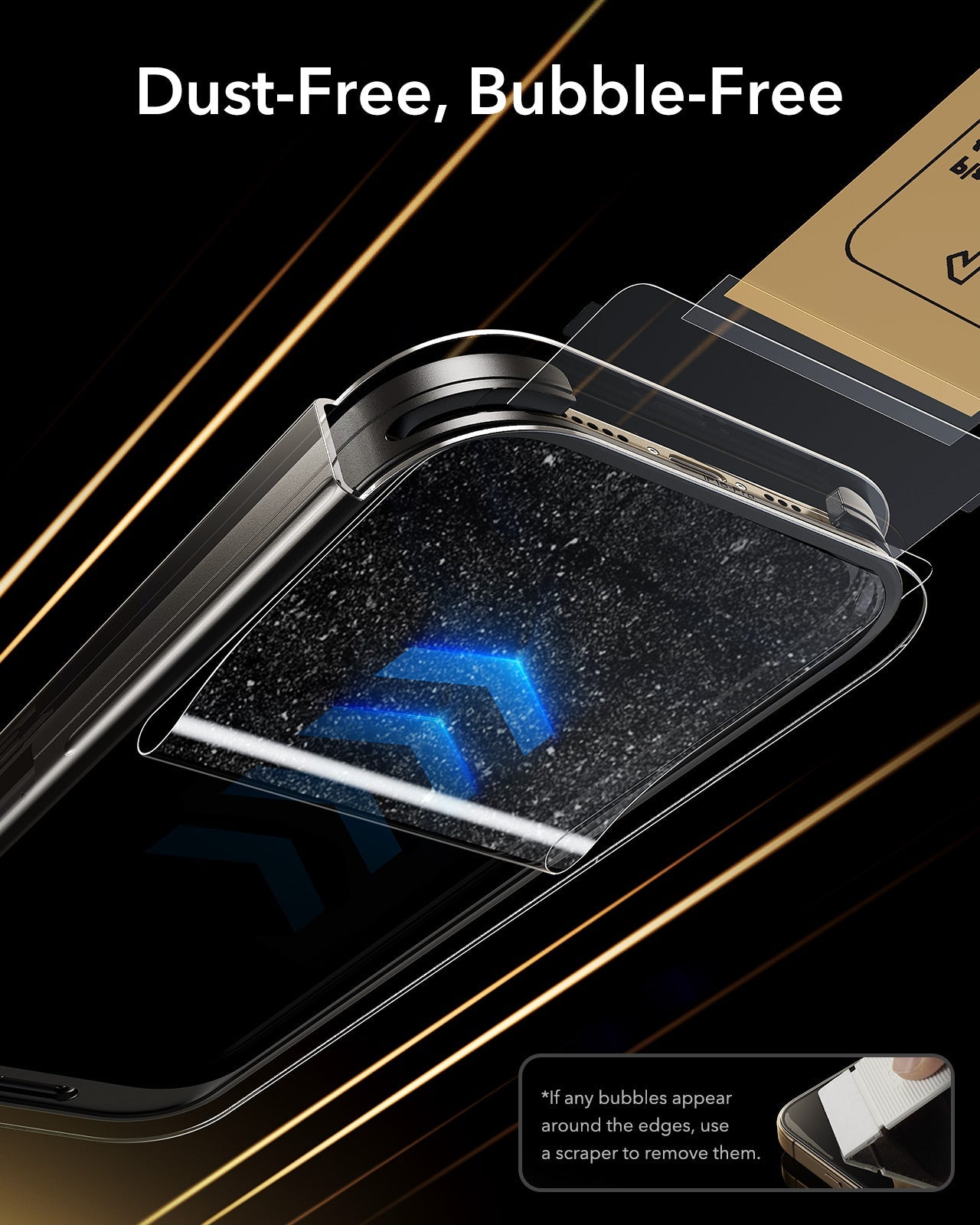 ESR Best iPhone 16 Pro Max Privacy Screen Protector with Corning Glass bubble free