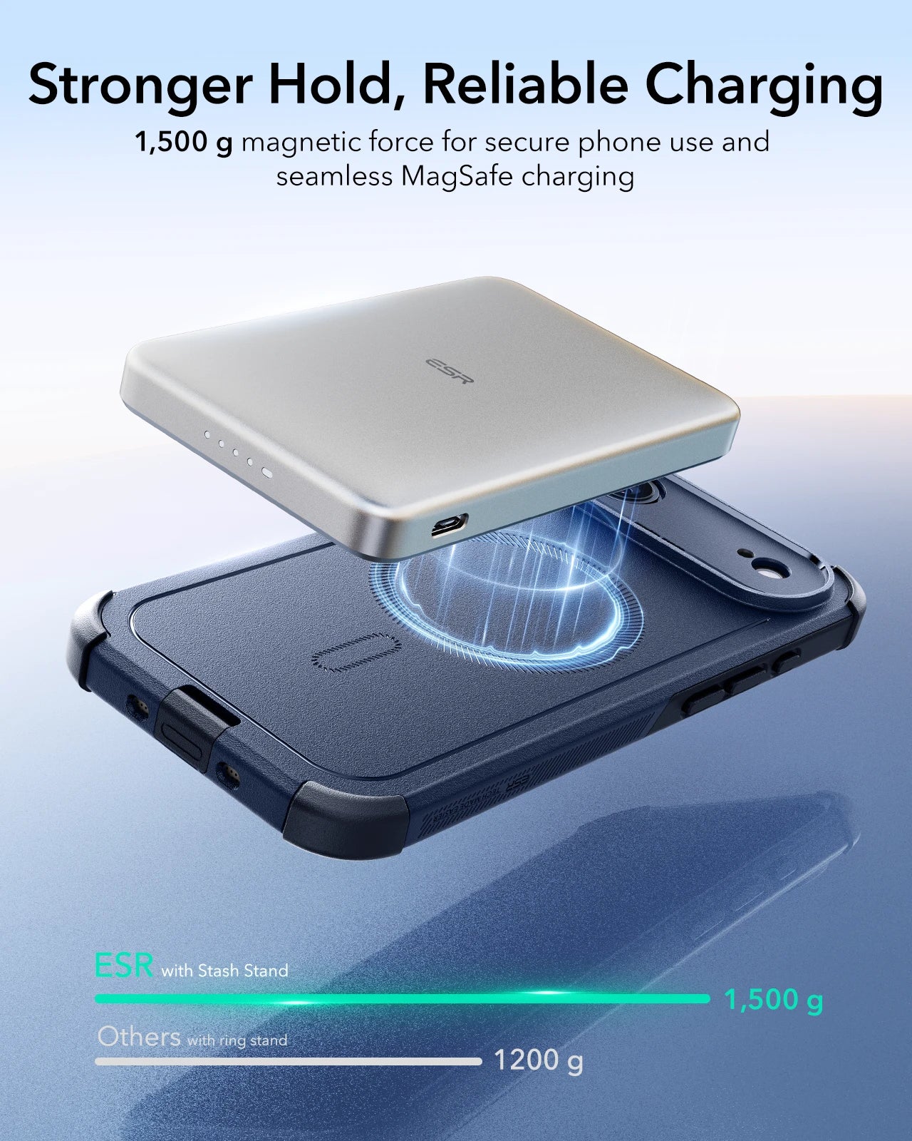 ESR iPhone 17 Air Cyber Tough Magsafe Case with Camera Control Blue Magsafe Charging