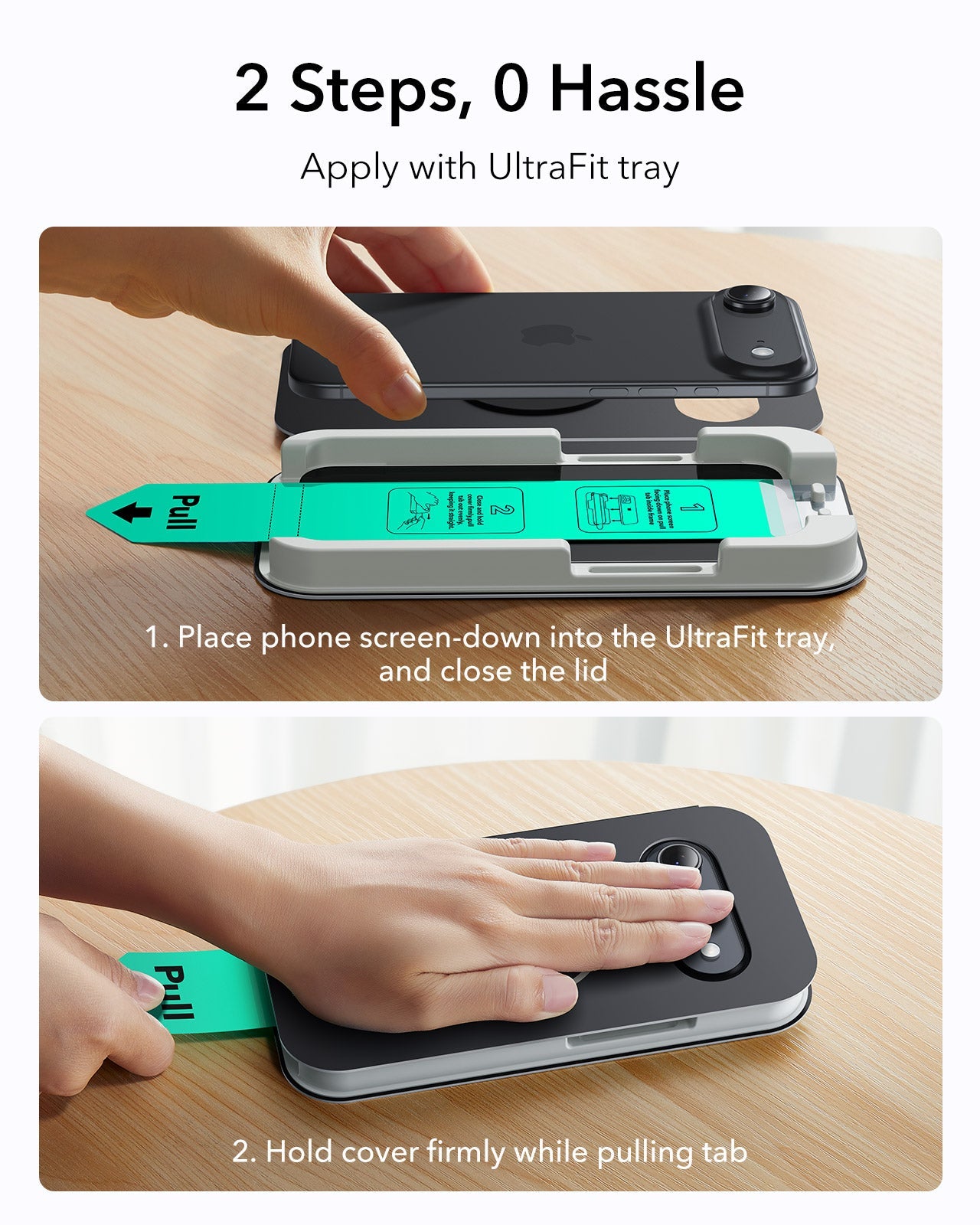 ESR iPhone 17 Air Tempered Glass Privacy Screen Protector apply with ultrafit tray