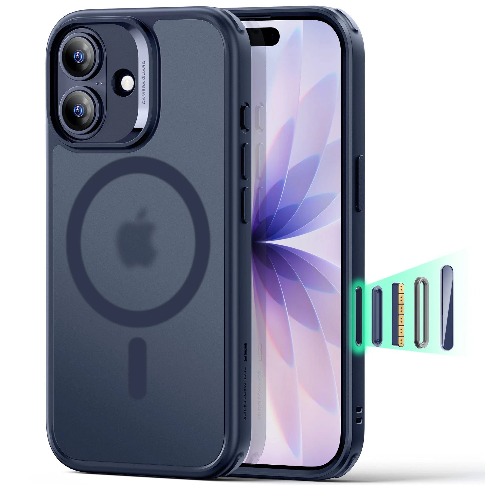 Frosted Blue MagSafe iPhone 17 Phone Case with Camera Control Cover|ESR Frosted Blue MagSafe iPhone 17 Phone Case with Camera Control Cover|ESR