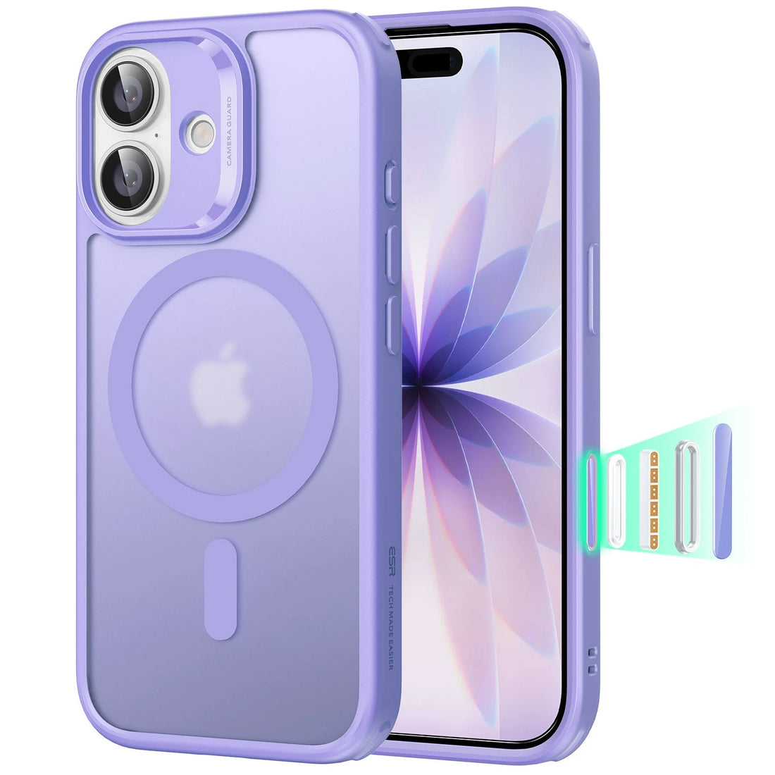 iPhone 17 Classic Hybrid Magnetic Case (Camera Control) - Frosted Purple ESR ESR