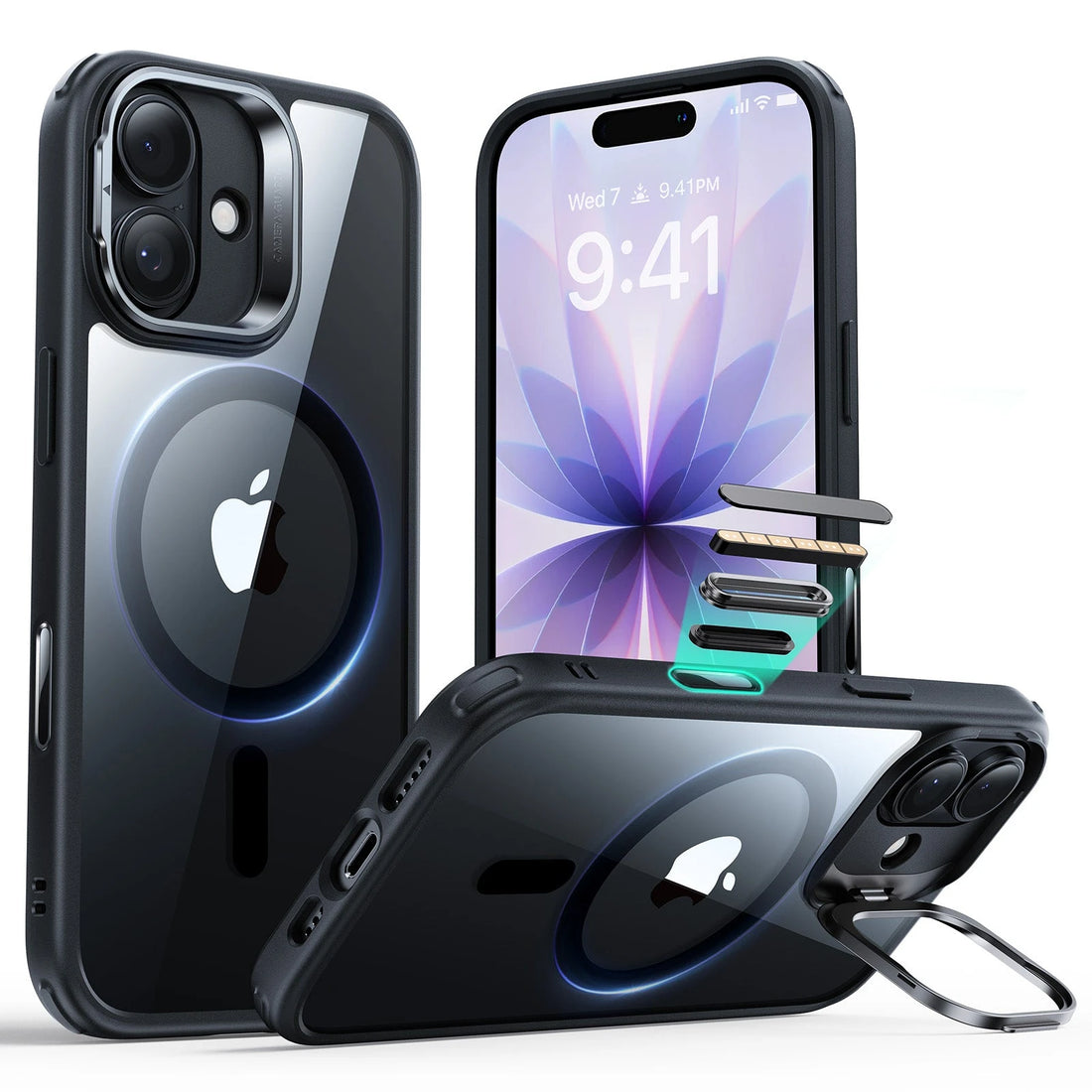 iPhone 17 Classic Hybrid Magnetic Case (Camera Control, Stash Stand) - Clear Black ESR ESR