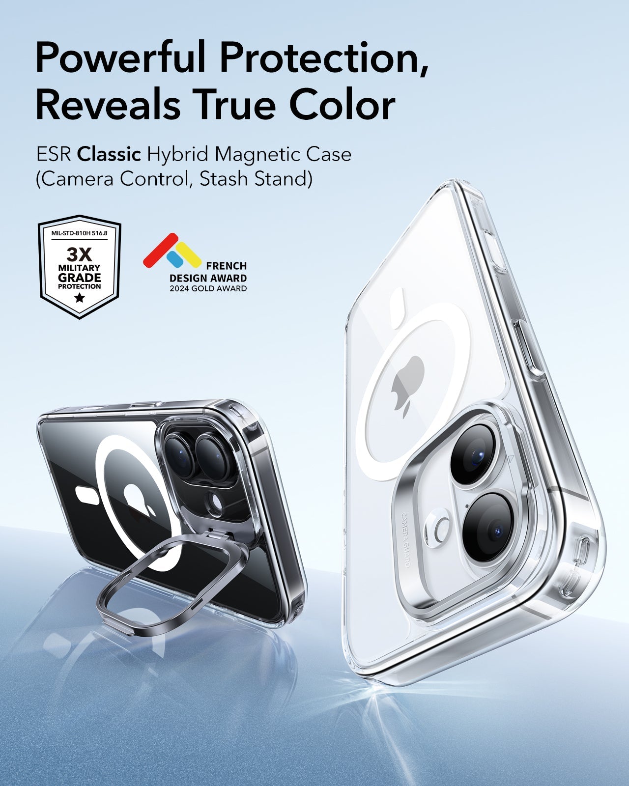 ESR iPhone 17 Magsafe Case with Stand Camera Control Clear
