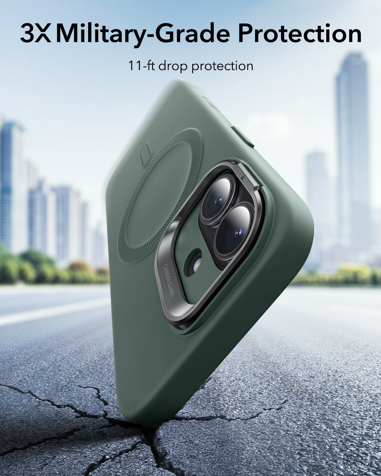 iPhone 17 Cloud Soft Magnetic Case (Camera Control, Stash Stand) - Olive Green ESR ESR