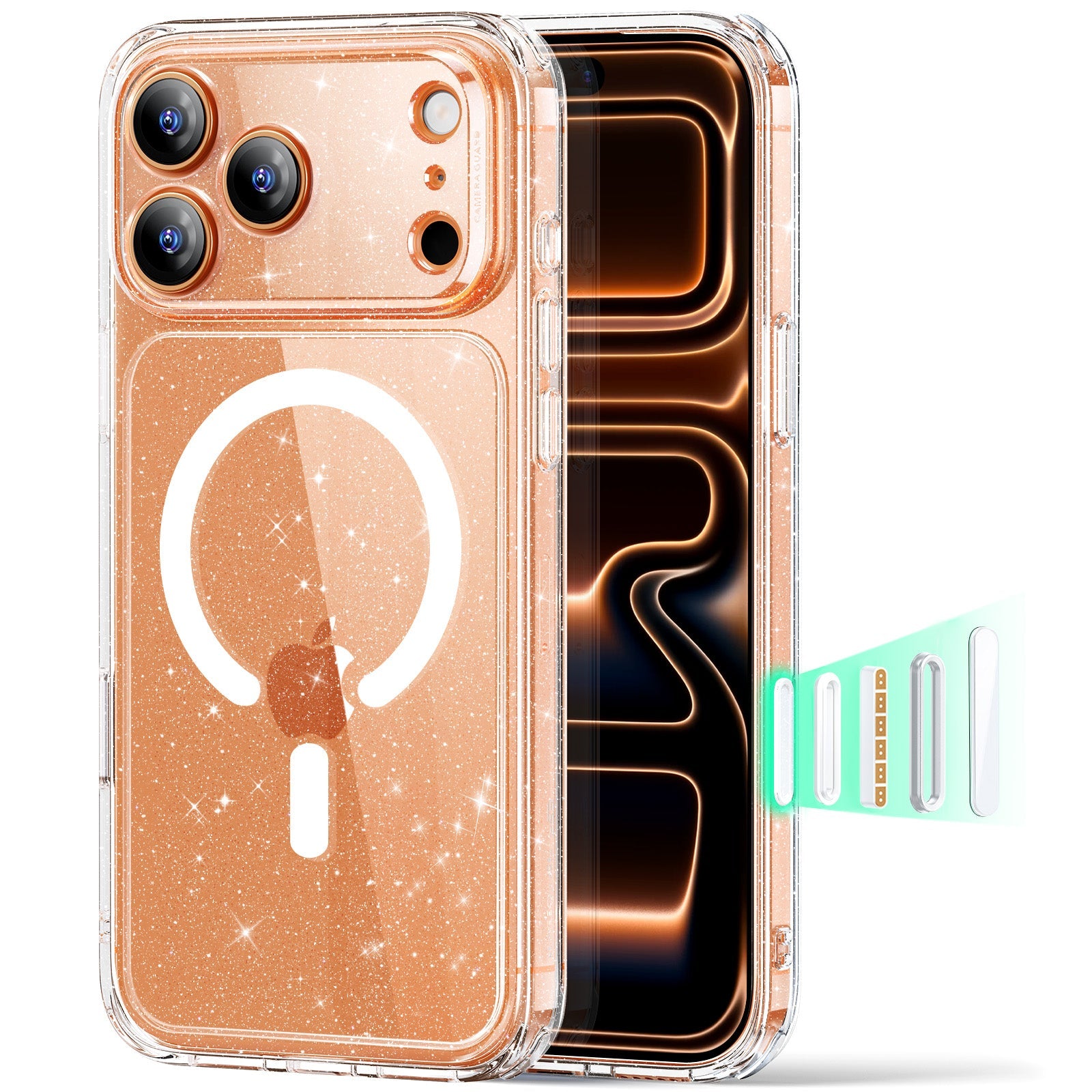 Clear Shimmer MagSafe IPhone 17 Pro Case With Camera Control Cover Clear Shimmer MagSafe IPhone 17 Pro Case With Camera Control Cover