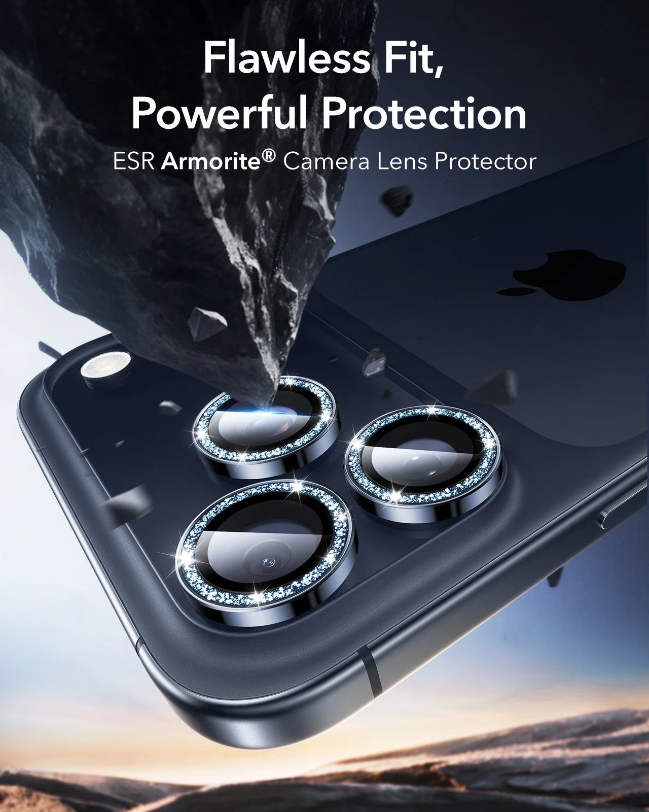 ESR iPhone 17 Pro Max Armorite Camera Lens Protector Blue Shimmer