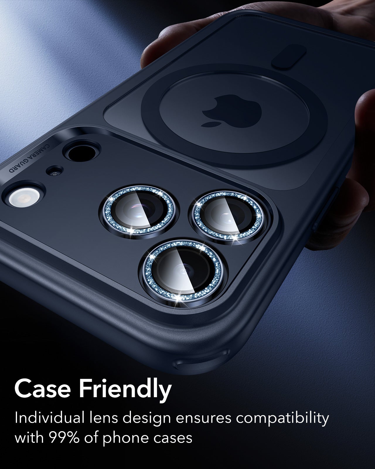 ESR iPhone 17 Pro Max Armorite Camera Lens Protector Blue Shimmer compatibility