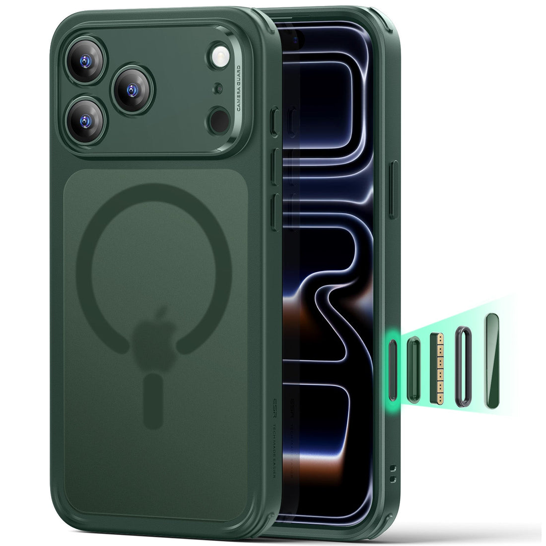iPhone 17 Pro Max Classic Hybrid Magnetic Case (Camera Control) - Frosted Green ESR ESR