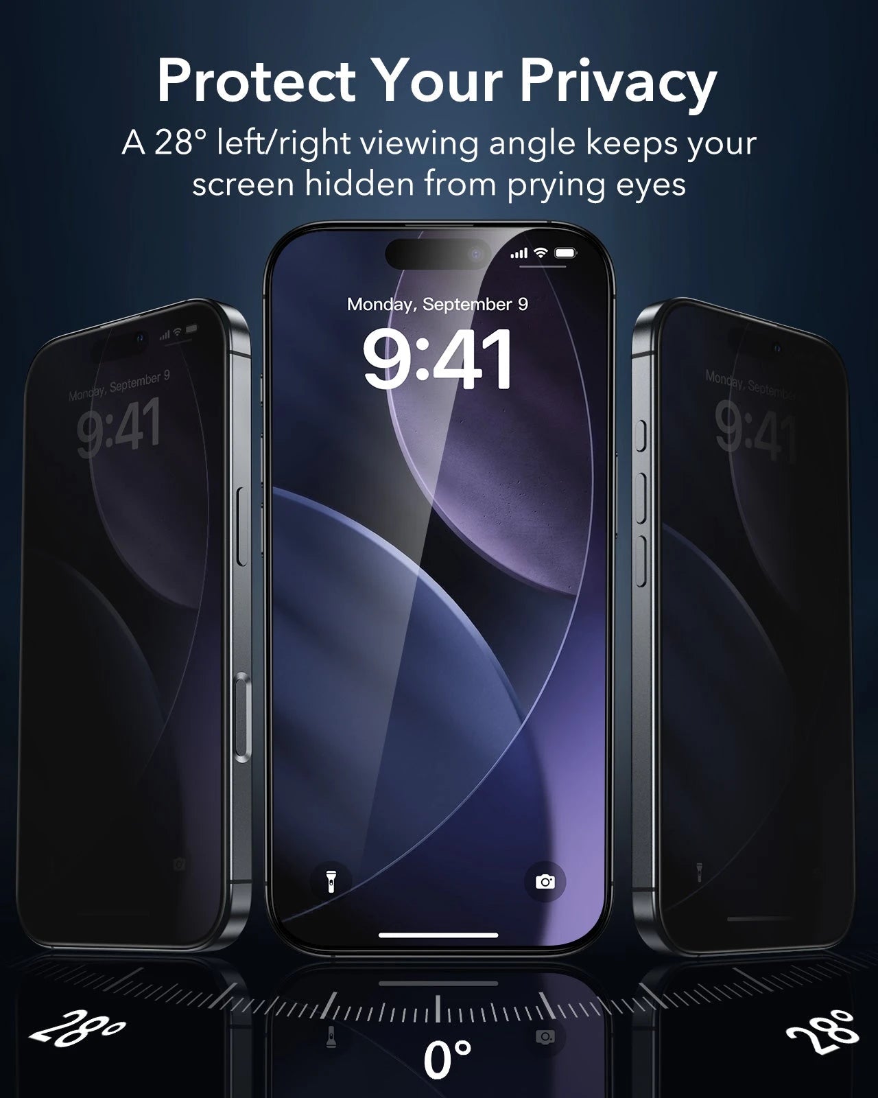 ESR iPhone 17 Pro UltraFit Armorite Privacy Screen Protector protect your privacy