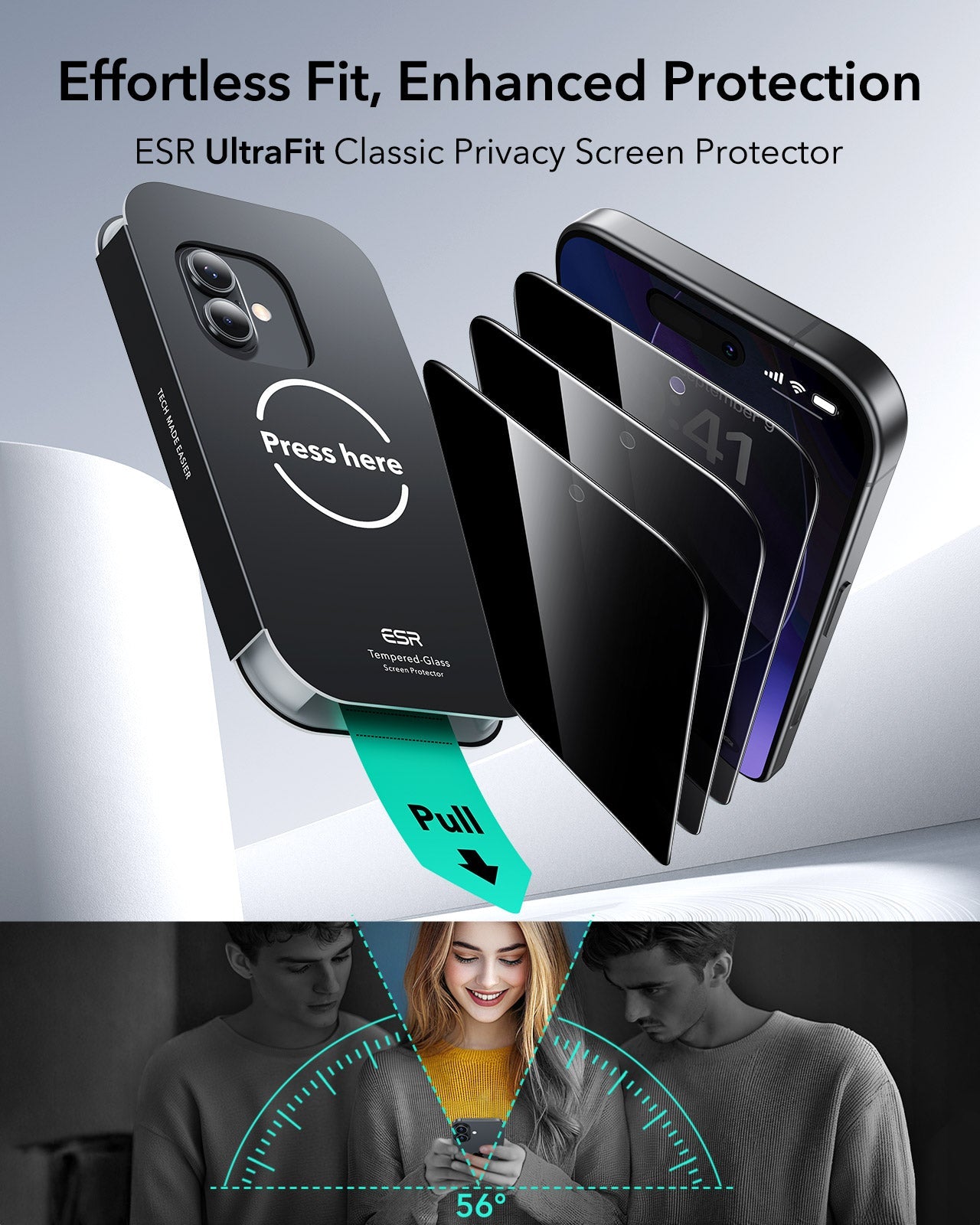 ESR iPhone 17 Tempered Glass Privacy Screen Protector