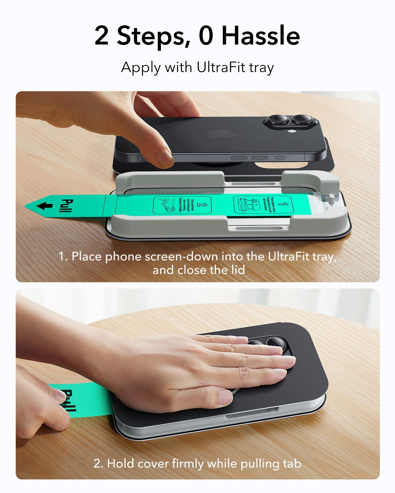 ESR iPhone 17 Tempered Glass Screen Protector apply with ultrafit tray
