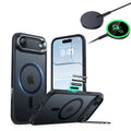iPhone Air Classic Hybrid Magsafe Case With Stand and Qi2 Wireless Charger Frosted Black