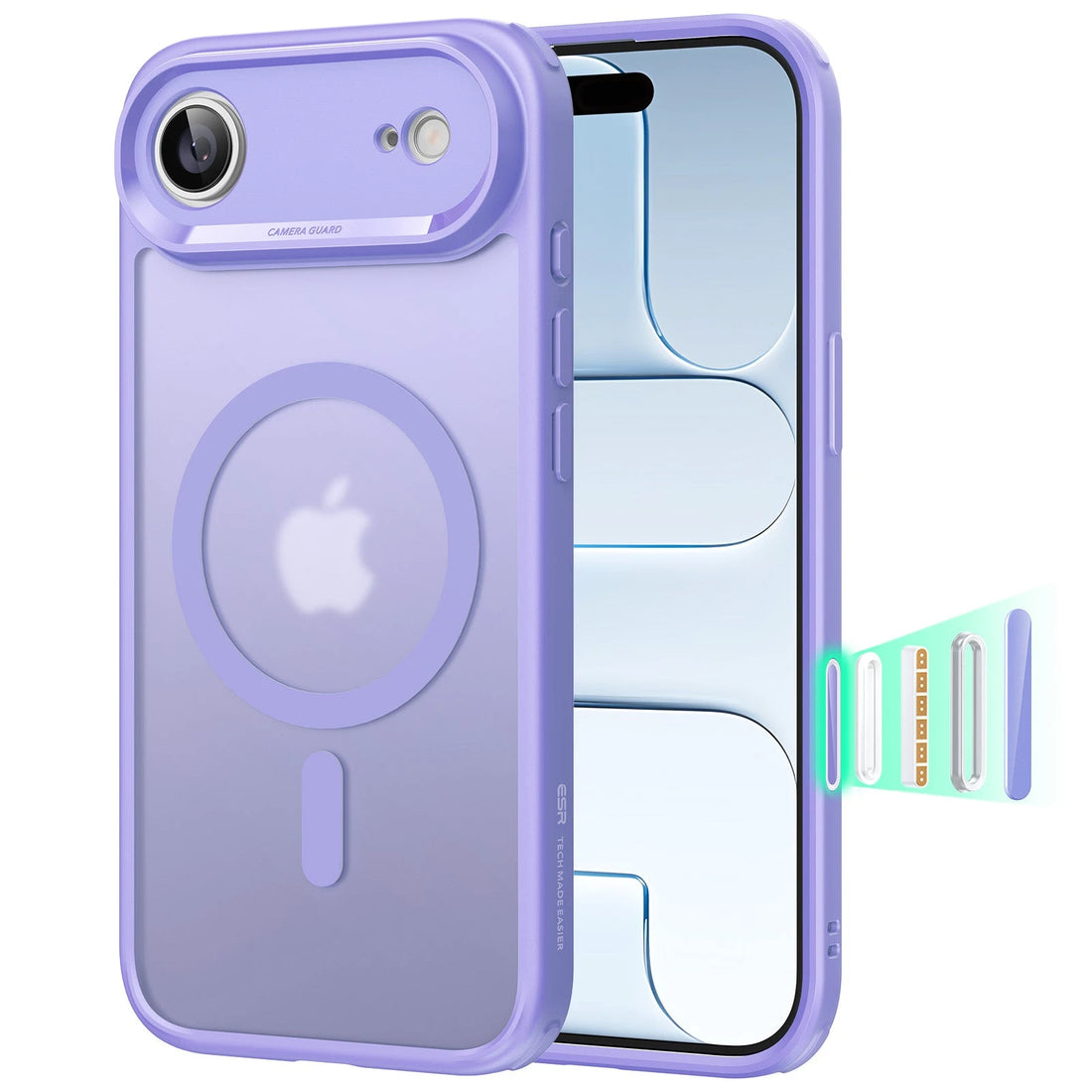iPhone Air Classic Hybrid Magnetic Case (Camera Control) - Frosted Purple ESR ESR